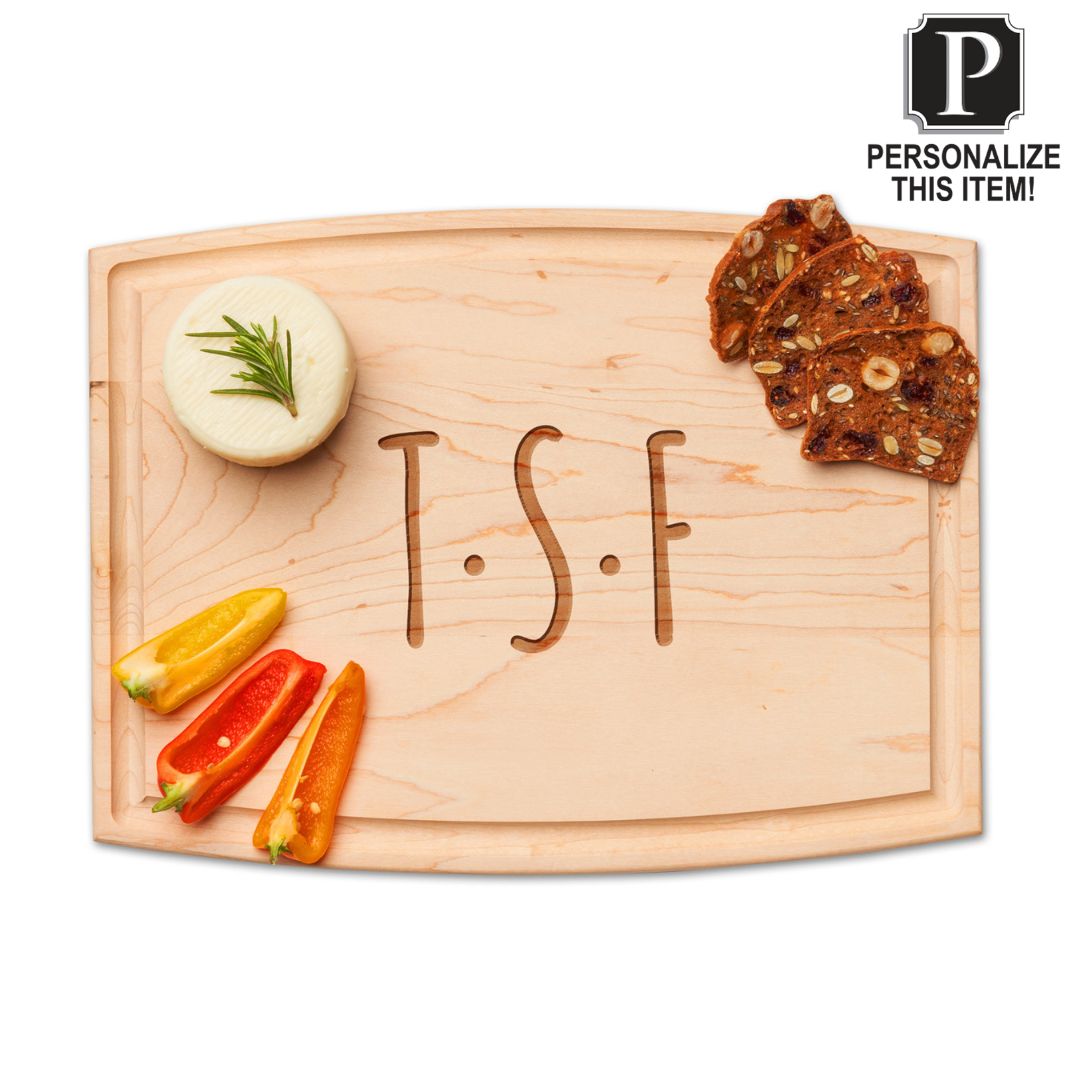 Personalized Maple Wood Cutting Board & Cheese Board - 12