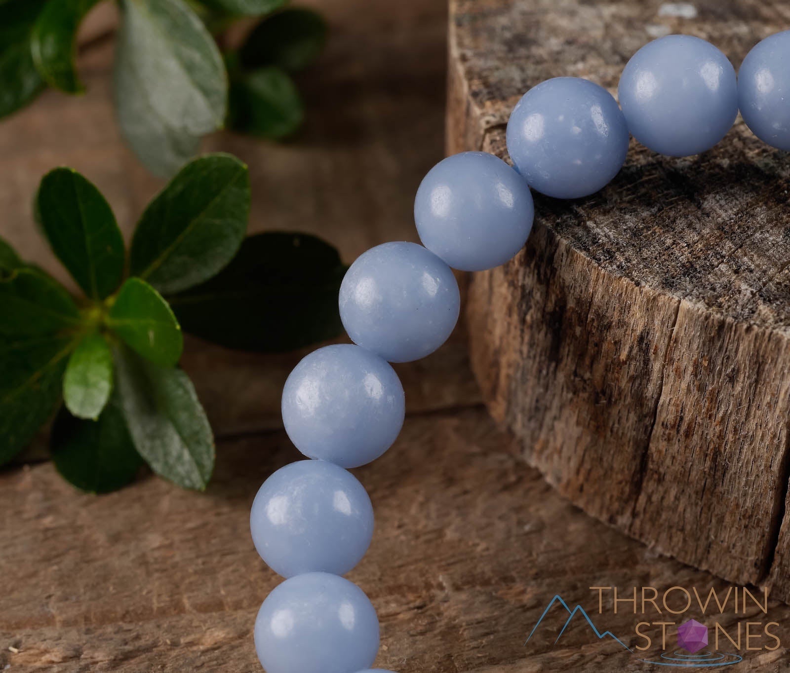 ANGELITE Crystal Bracelet - Round Beaded Healing Bracelet, Handmade Gemstone Jewelry for Women, Stress Relief & Spiritual Balance | Perfect for Meditation, Yoga & Daily Wear