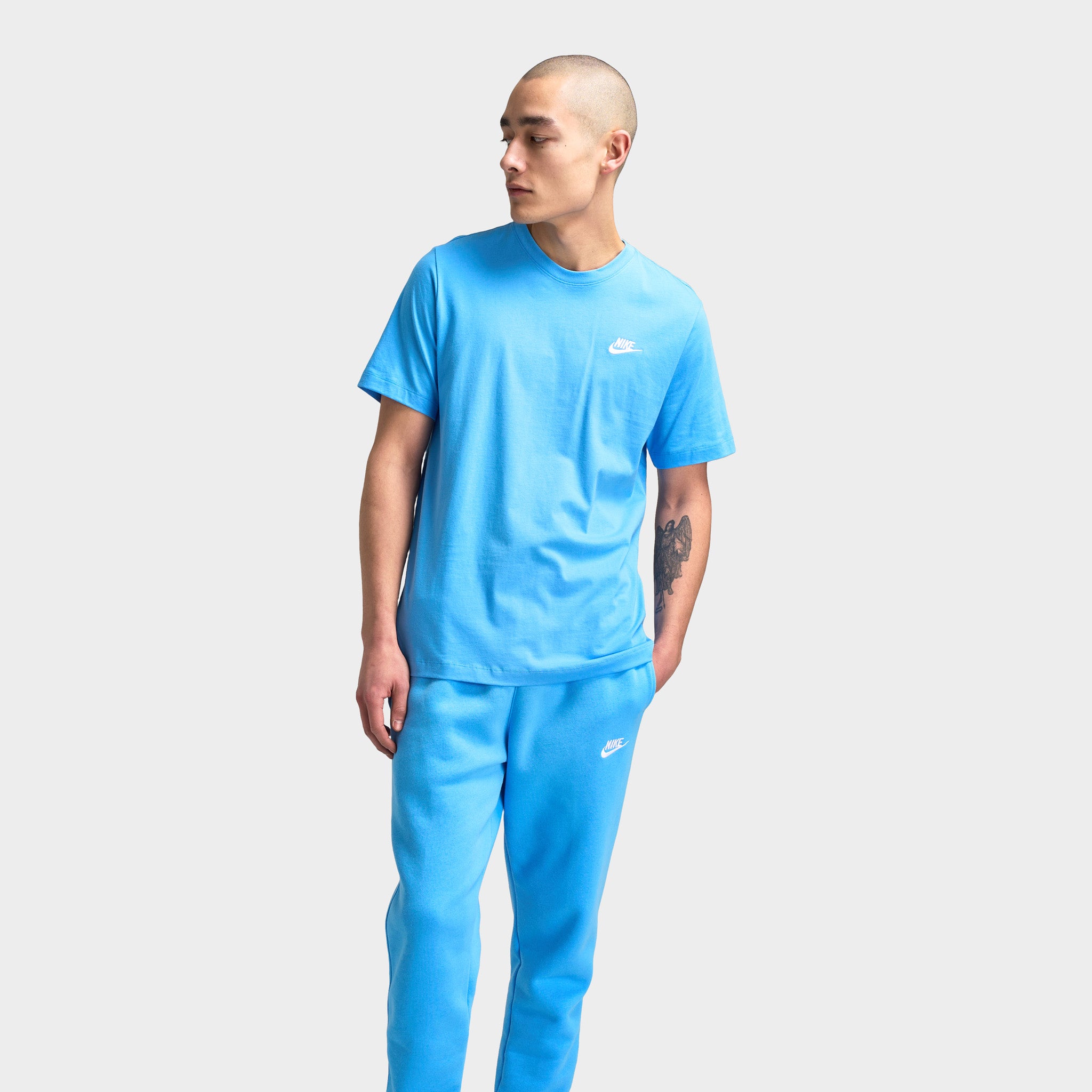 Nike Sportswear Club T-Shirt for Men - Comfortable Cotton Crewneck Tee in University Blue | Casual Wear, Gym, Workout & Everyday Outfits