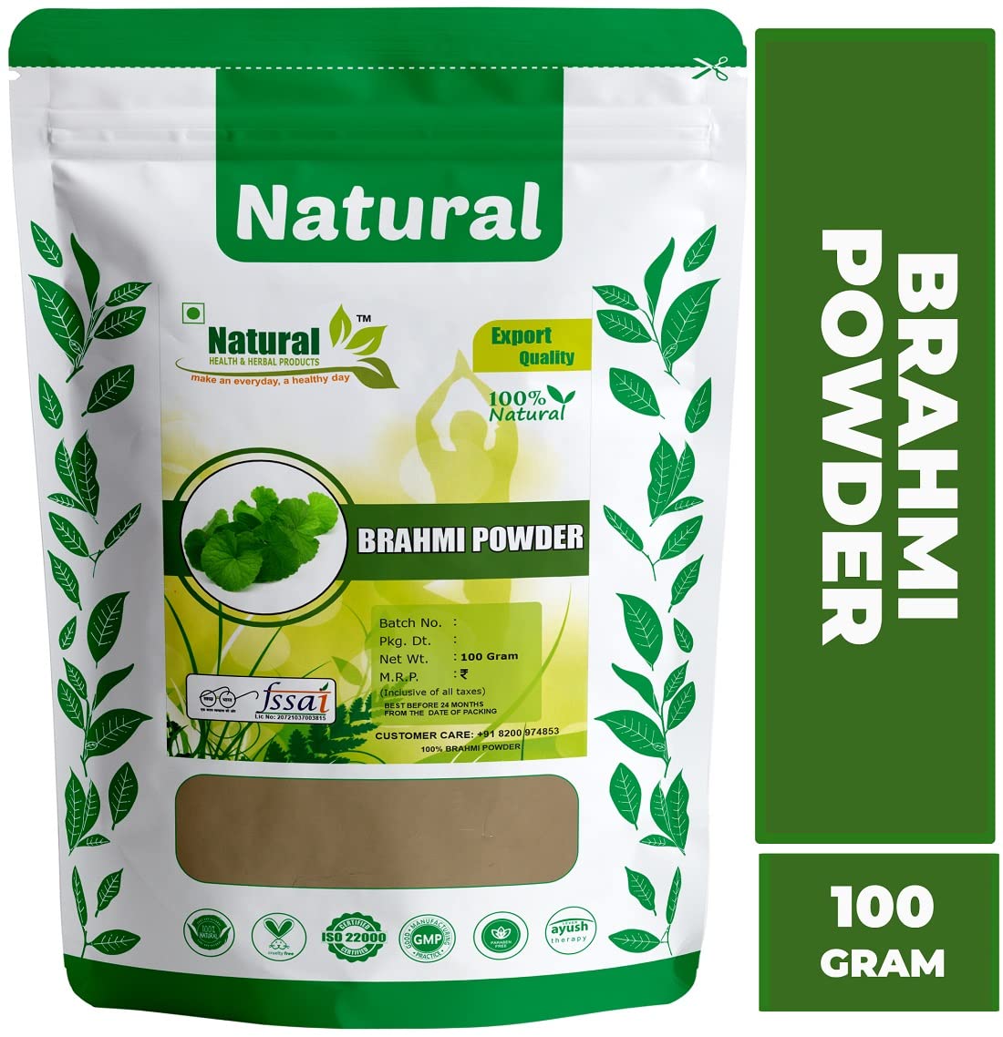 Organic Brahmi (Bacopa Monnieri) Hair Cleanser - Chemical-Free & Natural for Healthy Hair Growth, 100g (Pack of 2) - Ideal for Daily Scalp Care & Ayurvedic Hair Treatment