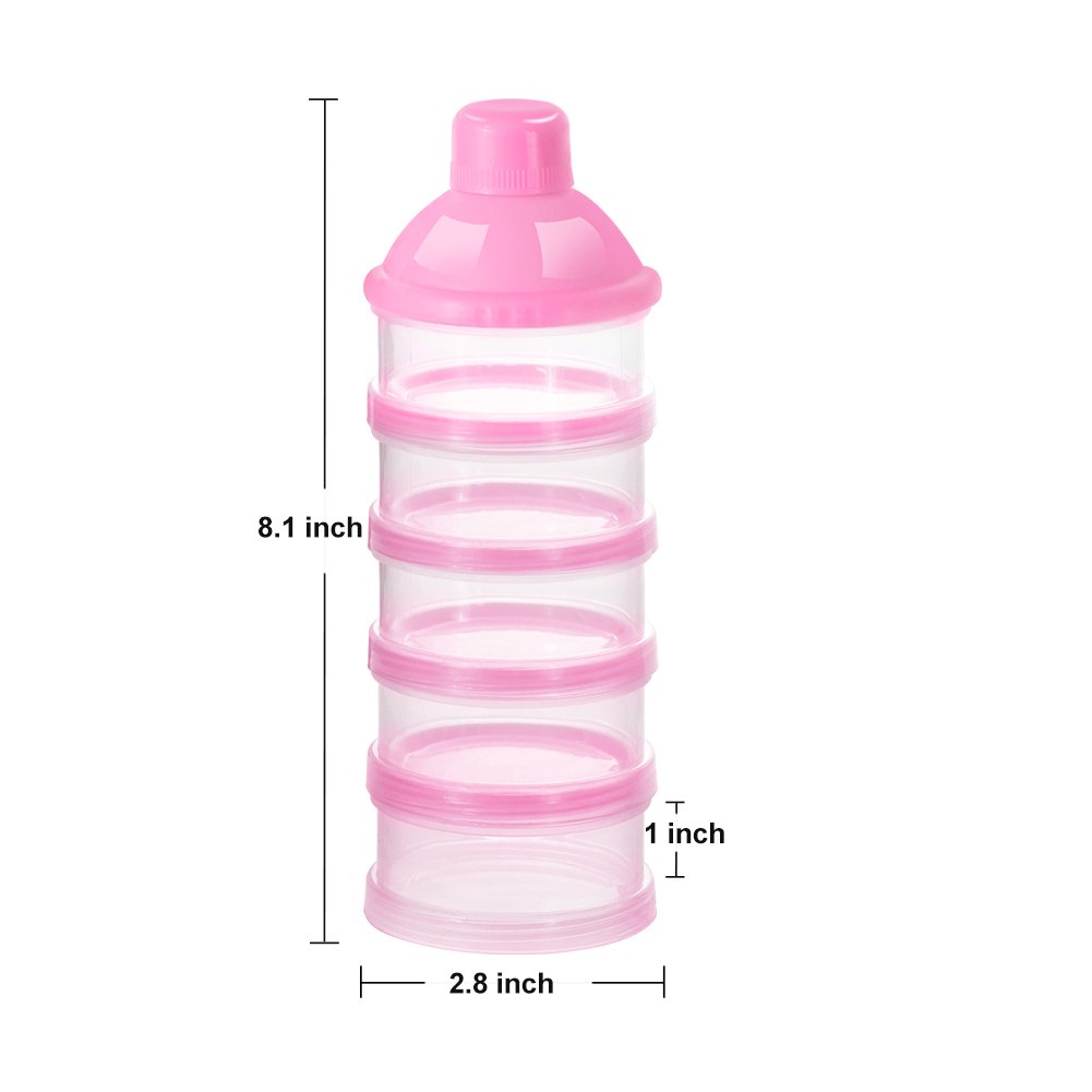 Accmor 5-Compartment Stackable Formula Dispenser | BPA-Free Travel Baby Milk Powder & Snack Container | Portable for On-the-Go Feeding, Daycare & Family Outings