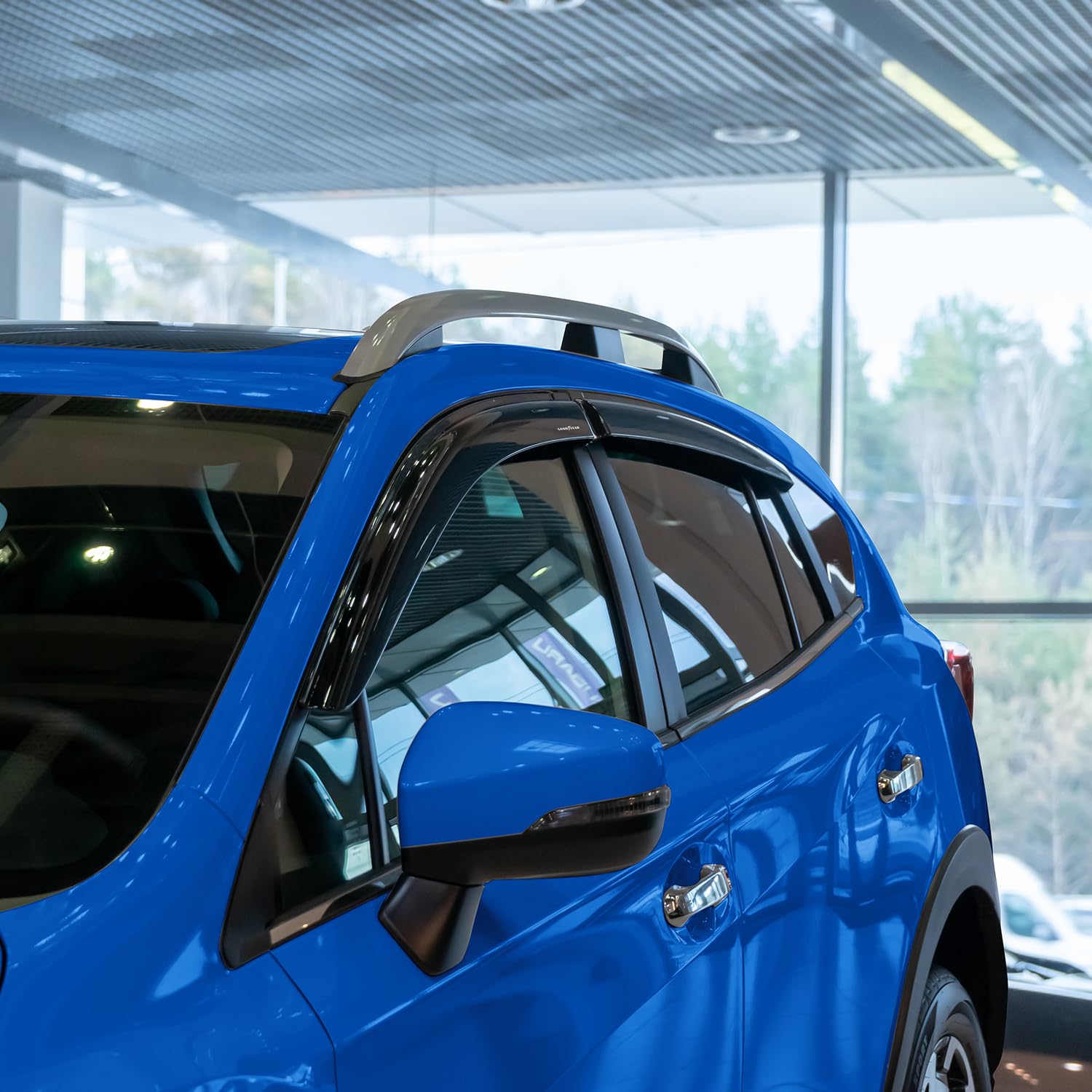 Goodyear Shatterproof Window Deflectors for Subaru XV Crosstrek 2018-2023 & Impreza 2017-2023 - Tape-on Rain Guards, Window Visors, Vent Deflectors - 4pc Car Accessories - Perfect for Rain Protection & Improved Airflow While Driving