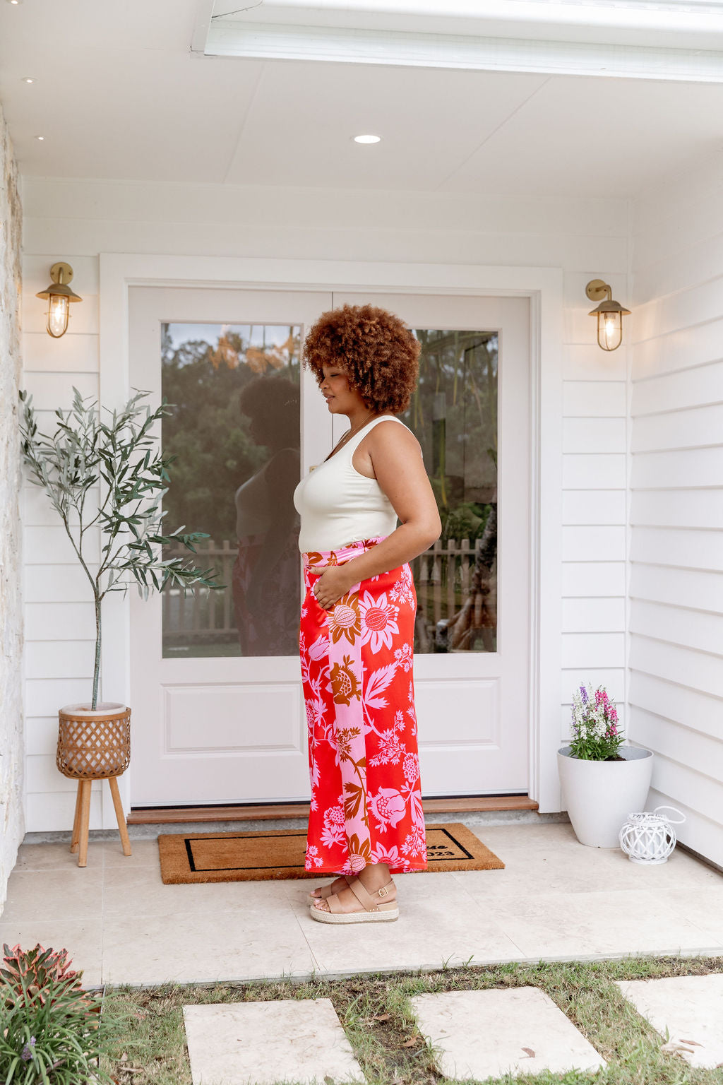 Noah Panel Pant in Pink Thistle - Stylish Women's High Waisted Trousers for Work, Office & Casual Wear
