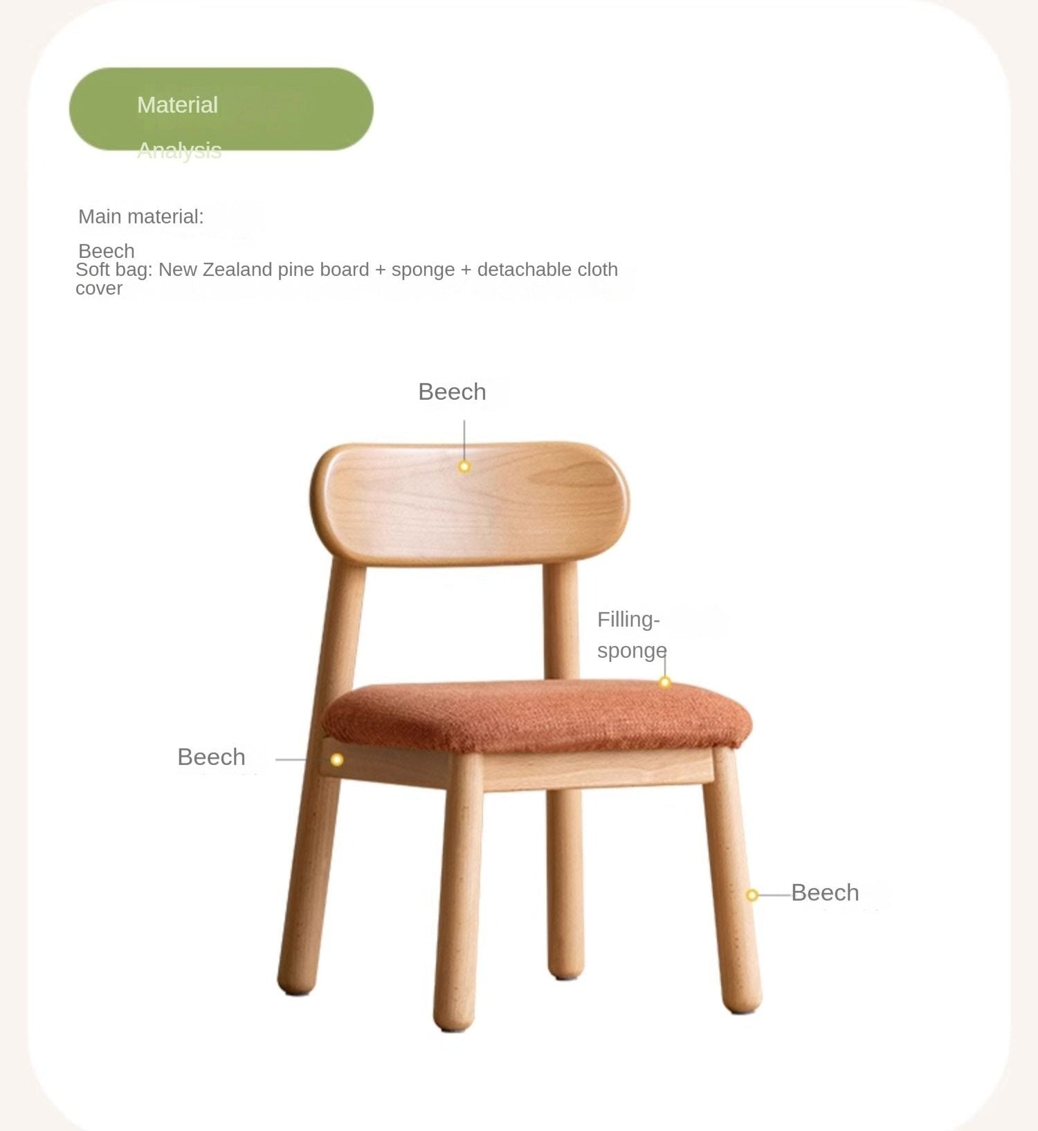 Premium Solid Oak & Beech Wood Kids Small Chair - Durable & Safe for Toddlers - Perfect for Playrooms, Bedrooms & Classrooms