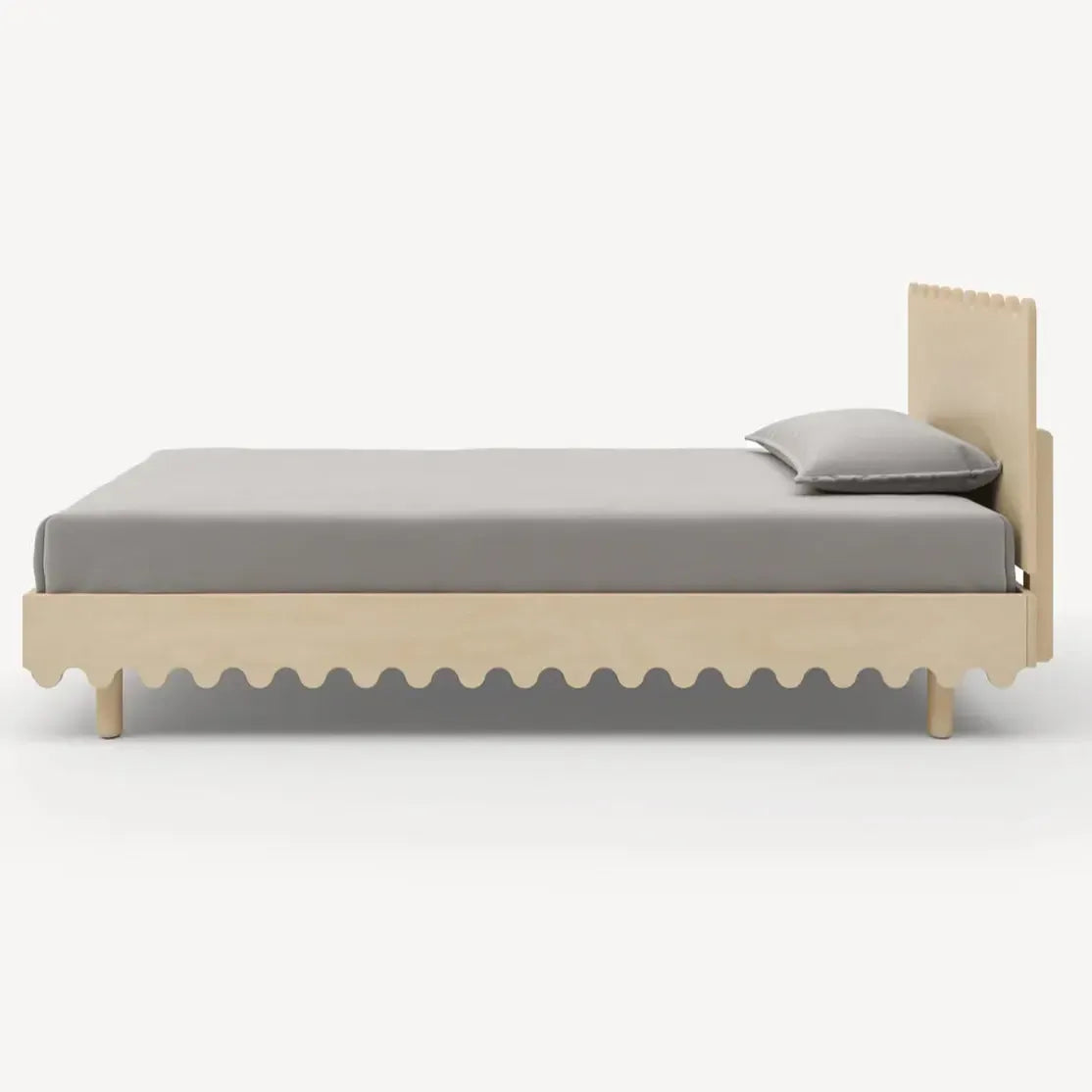 Oeuf Moss Twin Bed in Birch Wood - Modern Scandinavian Kids Bedroom Furniture for Toddlers & Teens - Perfect for Nursery, Bedroom, or Guest Room