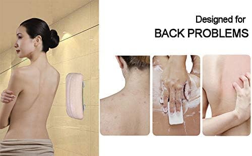 Hands-Free Back Scrubber with Natural Loofah - Exfoliating Shower Brush for Deep Cleansing & Skin Care | Perfect for Back, Shoulders & Hard-to-Reach Areas