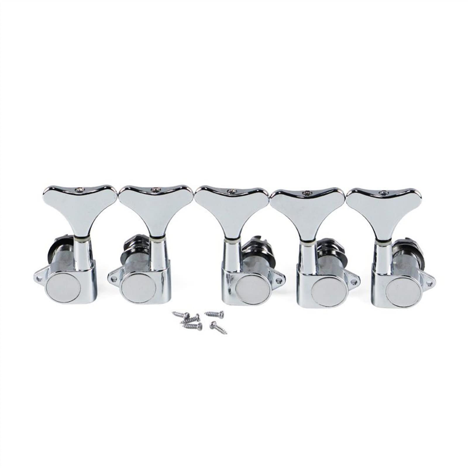 5-Piece Bass Guitar Tuning Peg Set - 2L3R/2R3L Machine Heads for 5-String Bass (Chrome) - Perfect for Guitar Maintenance & String Replacement