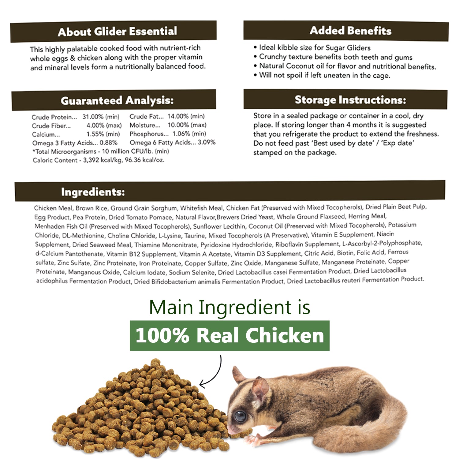 Glider Essential Food Starter Kit - Complete Nutrition for Sugar Gliders - Perfect for Baby & Adult Glider Diets - Use for Daily Feeding & Treats