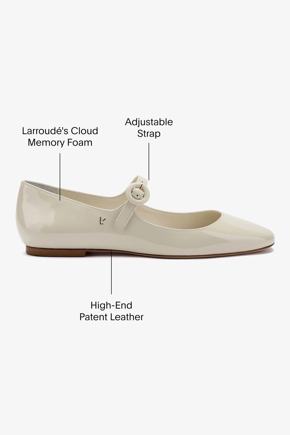 Blair Women's Ivory Patent Leather Ballet Flats - Comfortable & Stylish Shoes for Work, Office, and Casual Wear