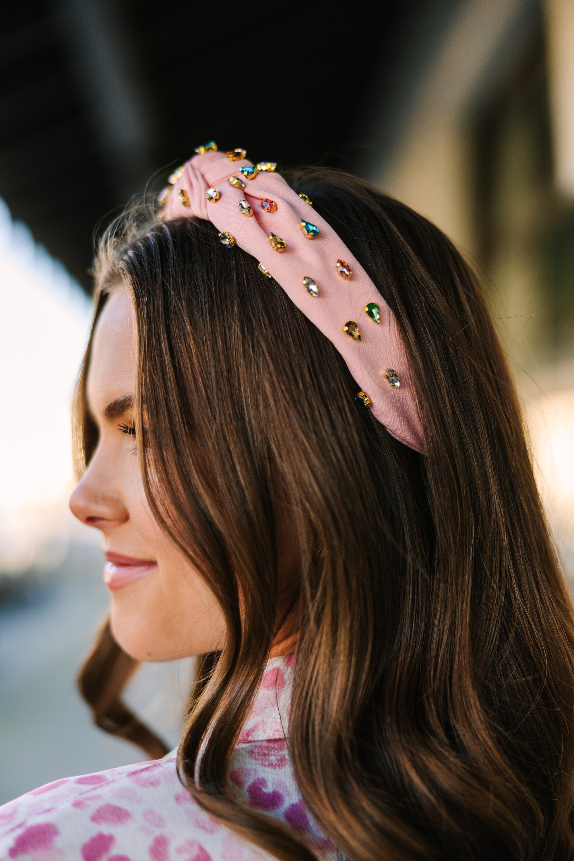 Sparkling Light Pink Rhinestone Headband for Women - Elegant Hair Accessory for Weddings, Parties & Special Occasions