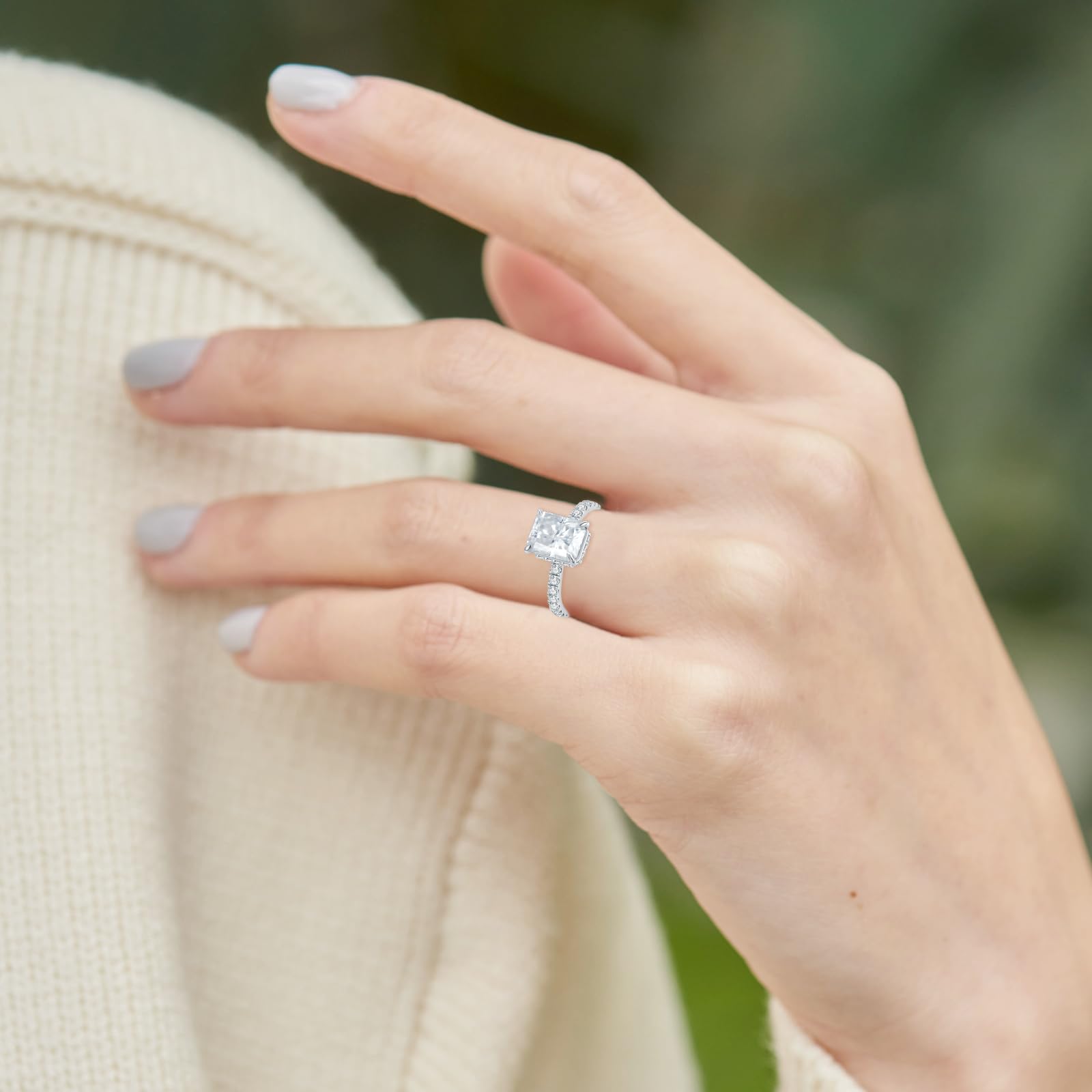 3CT Emerald Cut Moissanite Engagement Ring - D Color VVS1 Clarity Radiant Cut Wedding Ring for Women | Perfect for Proposals, Anniversaries & Special Occasions