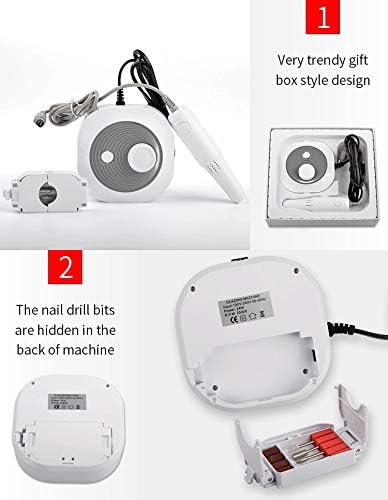25000RPM Professional Electric Nail Drill & E-File Machine for Manicure Pedicure - Perfect for Salon, Home Use & DIY Nail Care