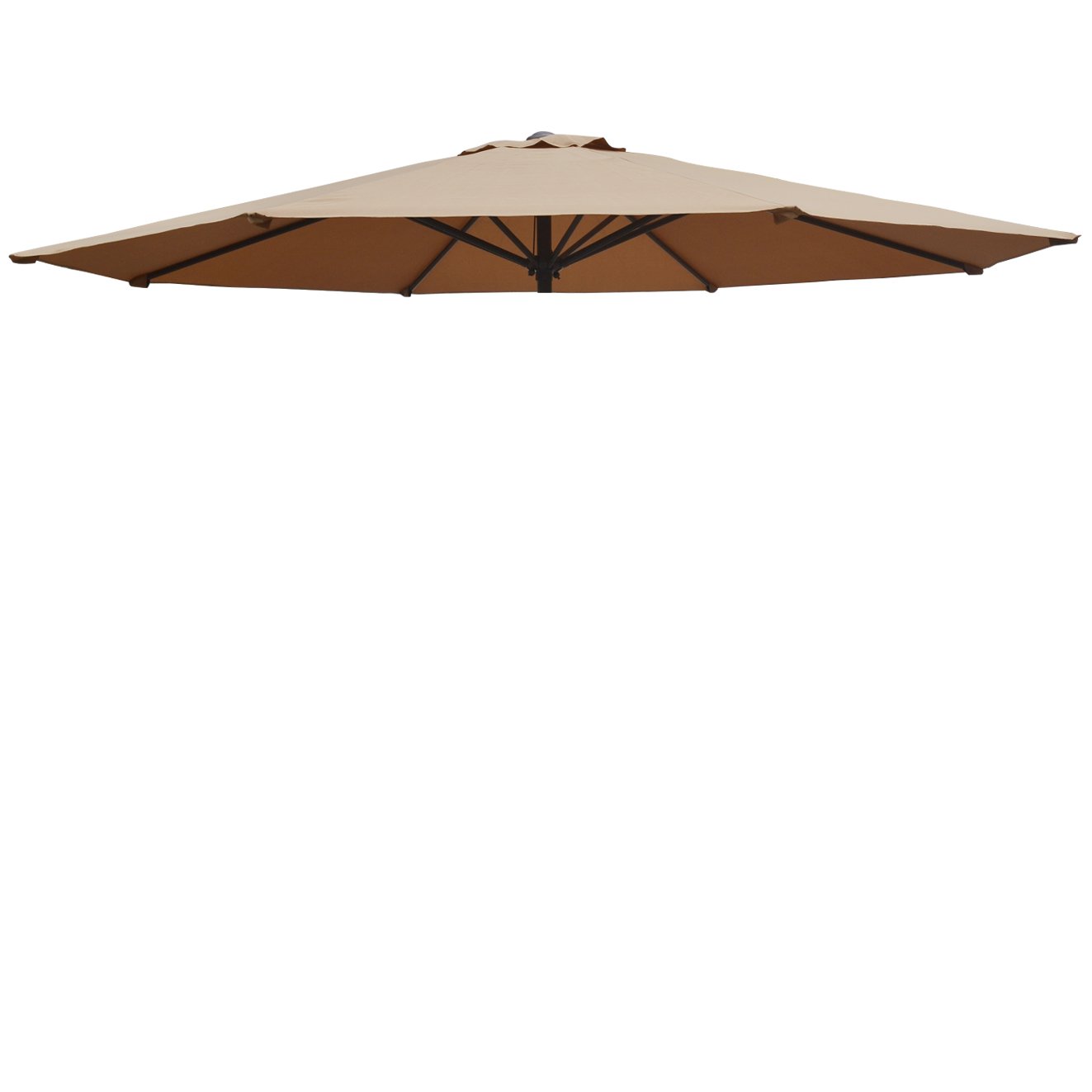 BenefitUSA 11.5ft Patio Umbrella Replacement Canopy - 8 Ribs Outdoor Tan Cover for Garden, Poolside & Backyard Relaxation