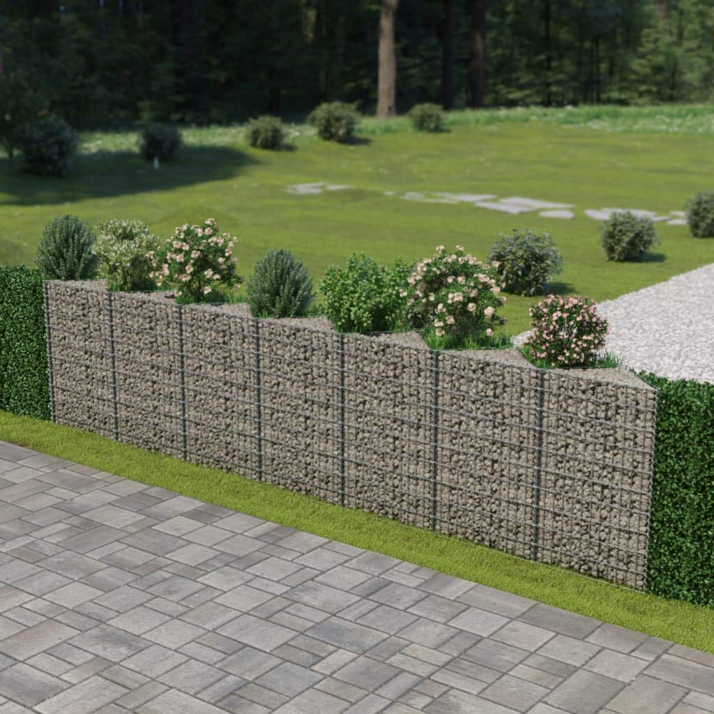 Galvanized Gabion Wall with Covers - Stone Basket Wire Mesh for Garden Edging, Outdoor Landscape Design, Retaining Walls, and Raised Planter Beds (Perfect for Patio, Yard Decoration, and DIY Garden Projects)