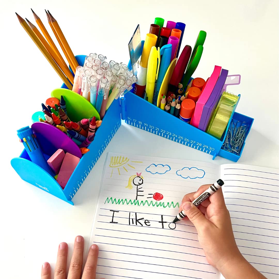hand2mind Junior Flexible Desk Organizer - Modular Desktop Storage for School & Office Supplies | Pencil Holder, Drawer Organizer & Teacher Accessories | Perfect for Classroom, Home Office & Study Spaces