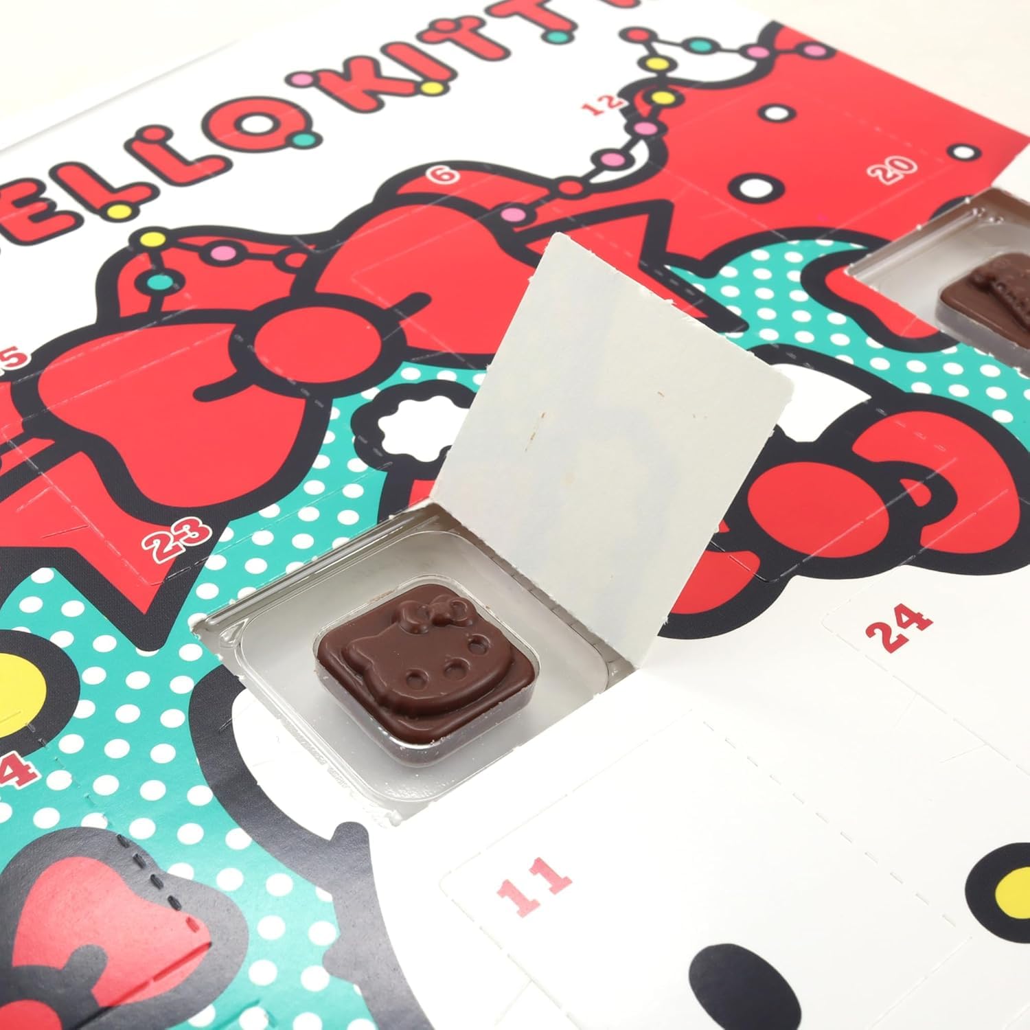 Hello Kitty Christmas Countdown Advent Calendar 2023 - 24 Days Holiday Chocolate Calendar with Milk Chocolate Pieces (1.76oz) - Fun Kids Christmas Countdown Gift for Xmas Stocking Stuffers & Holiday Celebrations