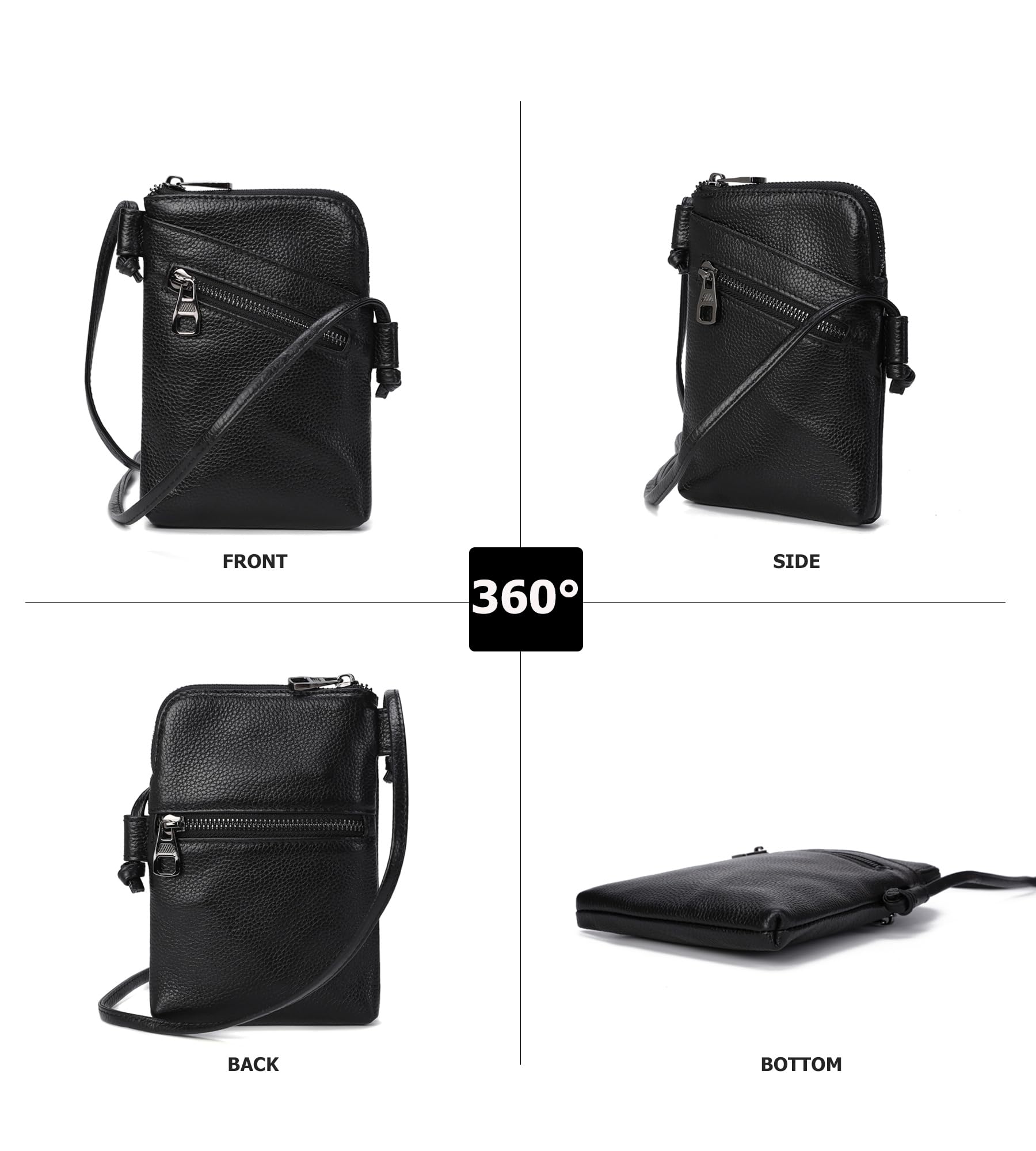 Genuine Leather Crossbody Purse for Women - Small & Large Size Options | Stylish Mini Phone Bag for Everyday Use, Travel & Shopping