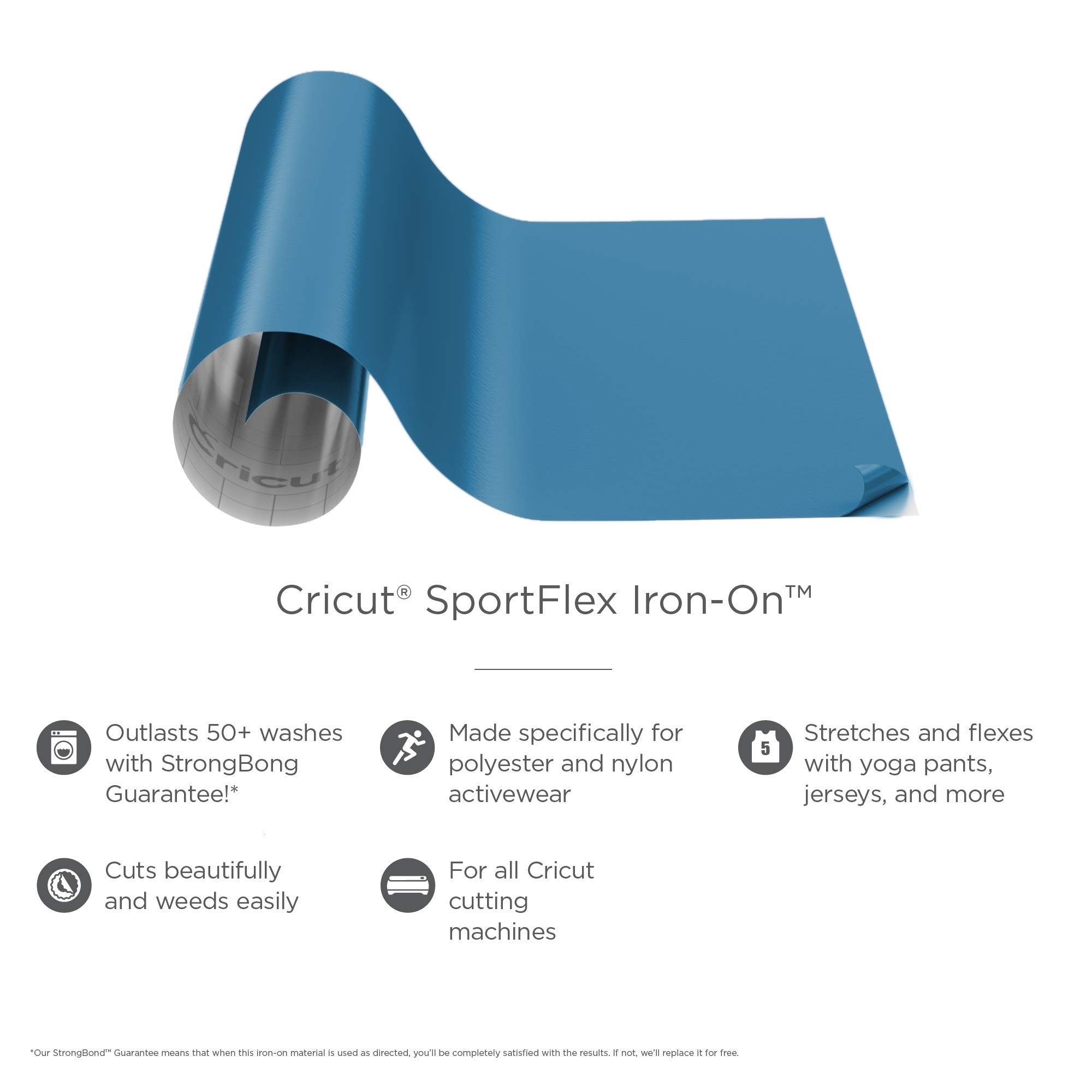 Cricut TRUE BLUE Sportflex Iron On Heat Transfer Vinyl - 12