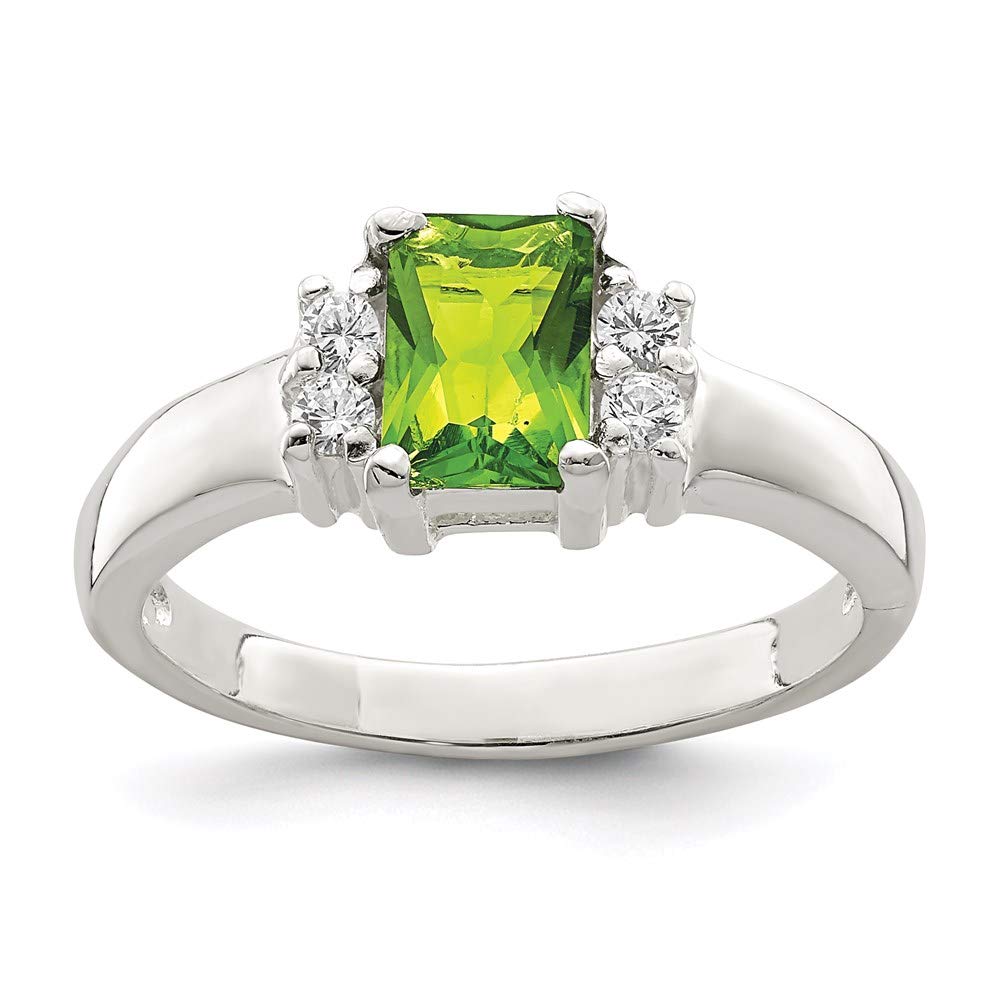 925 Sterling Silver Lime Green & White Cubic Zirconia Ring for Women | Elegant Fine Jewelry Gift for Her | Perfect for Anniversaries, Birthdays & Special Occasions