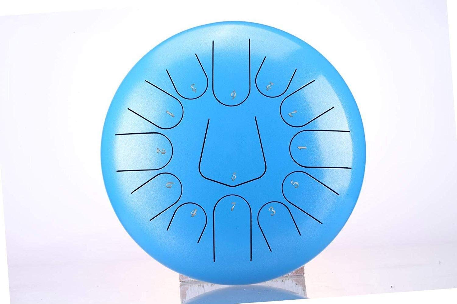 YRBDSA 12 Inch 13-Tone Steel Tongue Drum Handpan - Professional Hand Drum Percussion Instrument with Mallets & Carry Bag for Meditation, Yoga, Zen & Sound Therapy | Perfect for Relaxation, Music Therapy & Home Decor (Blue)