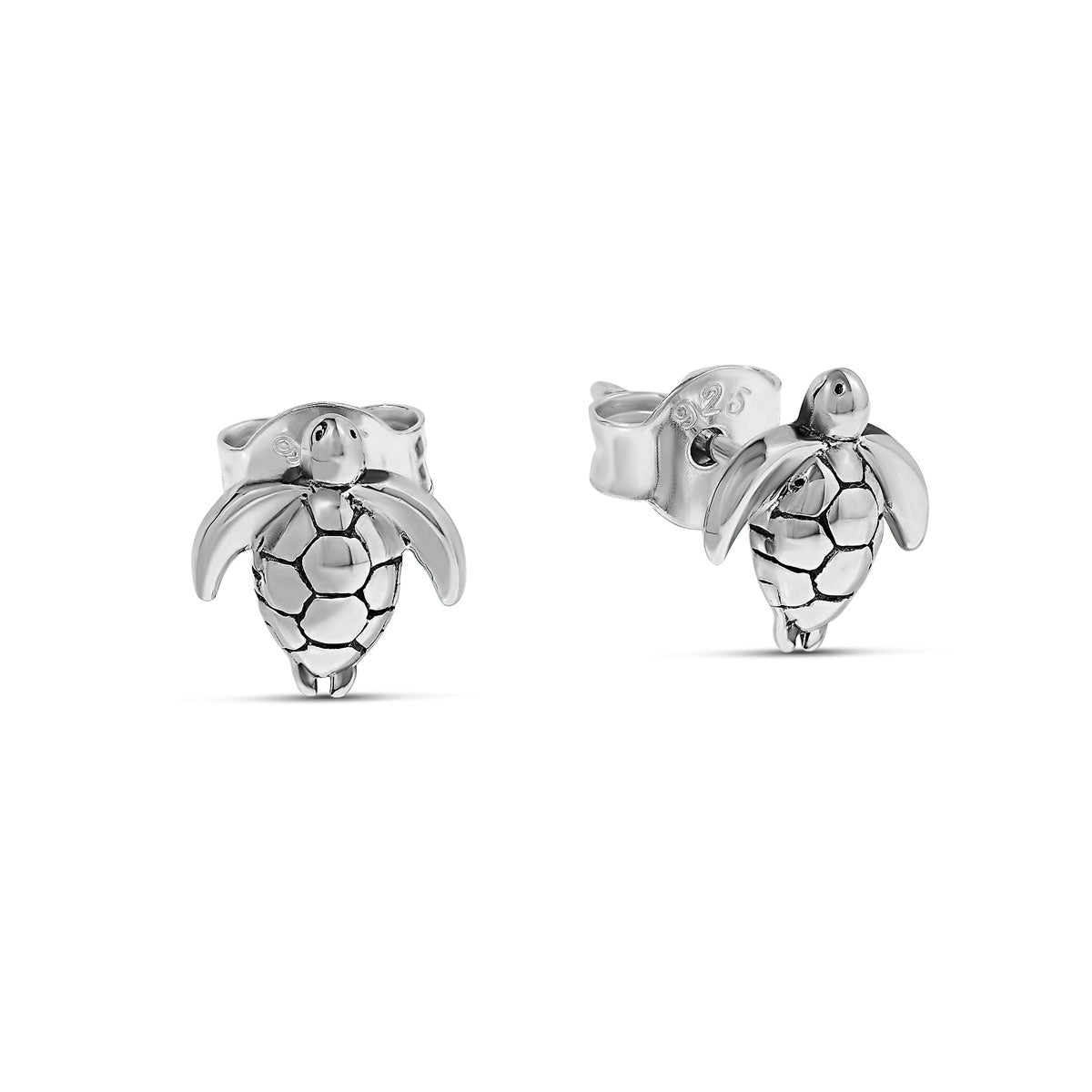 Long Reef Turtle Stud Earrings - Sterling Silver Sea Turtle Jewelry for Women - Perfect for Beach Vacations, Boho Outfits & Gift Giving