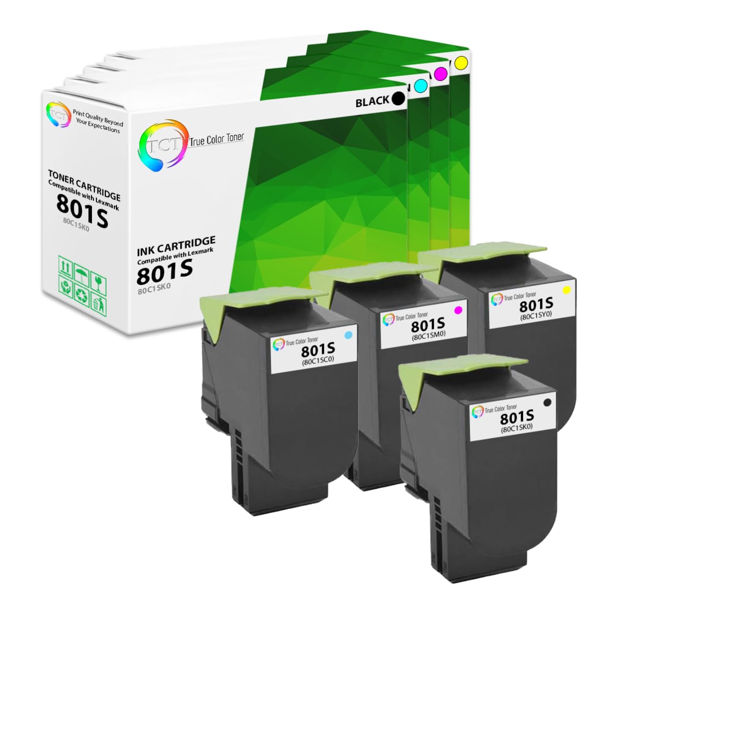 Premium Lexmark 801S Toner Cartridge 4-Pack - Compatible with CX310dn/CX310n for Office Printing