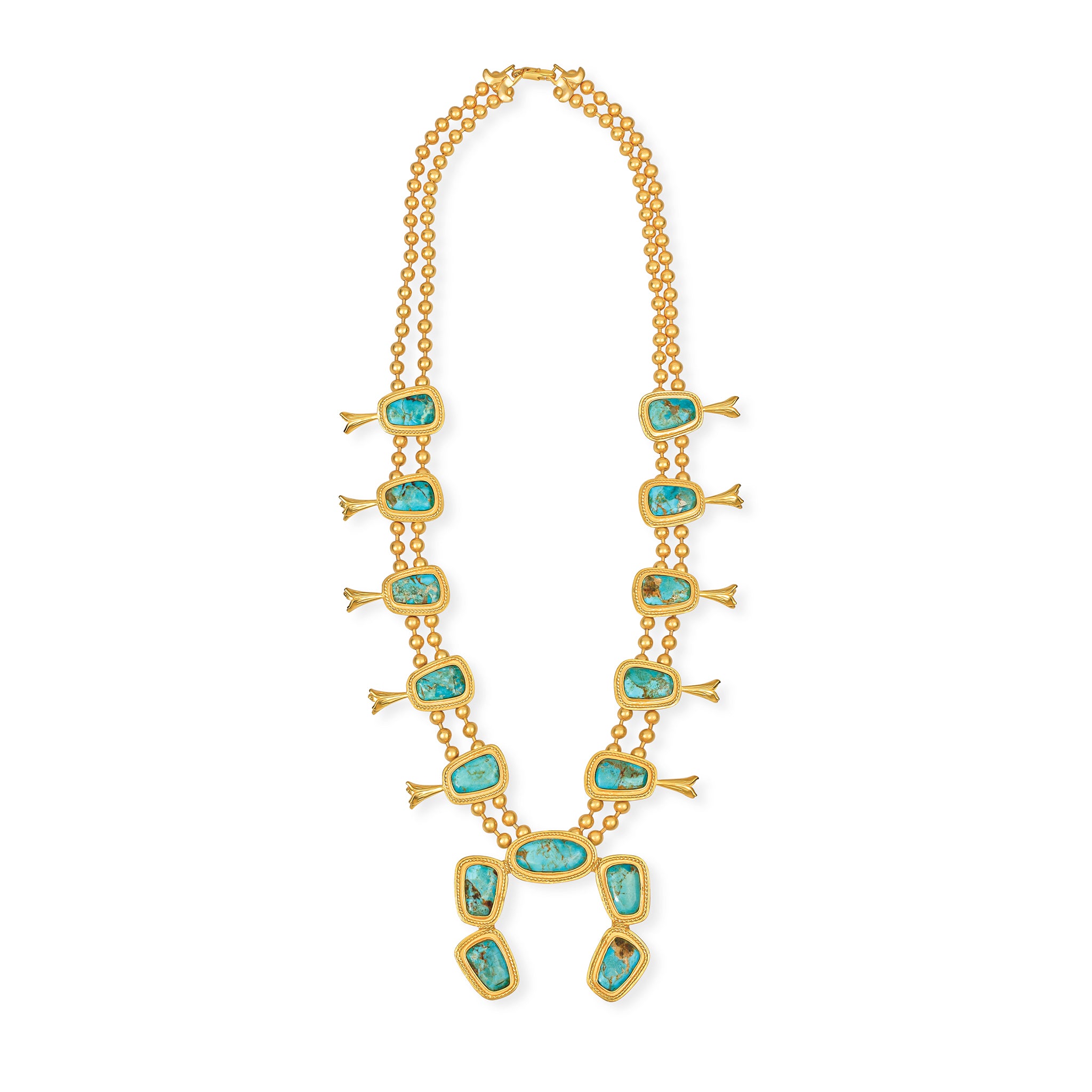 Handmade Squash Blossom Necklace - Sterling Silver Turquoise Jewelry for Women | Perfect for Boho Fashion, Festivals & Southwest Style Outfits