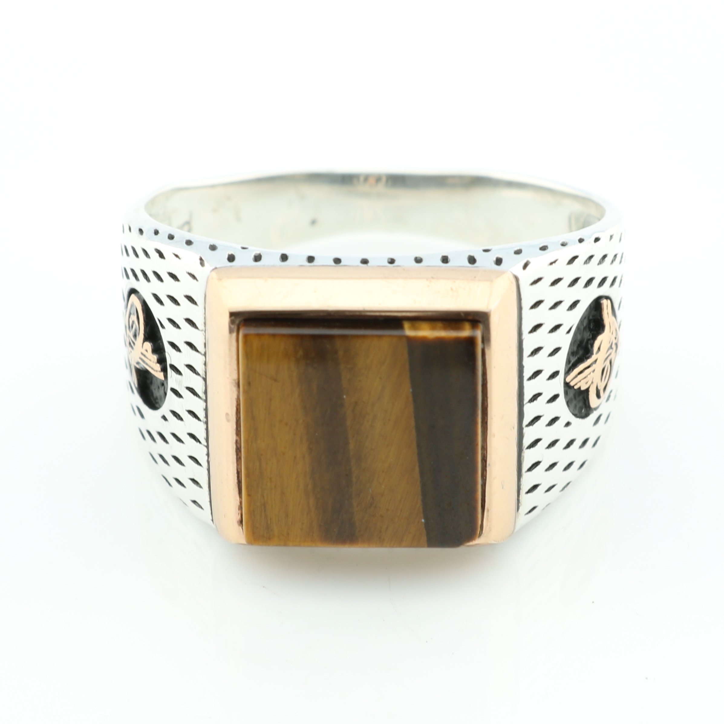 925K Sterling Silver Tiger Eye Ottoman Men's Ring for Gifts, Wedding & Fashion Jewelry - AKR K4S