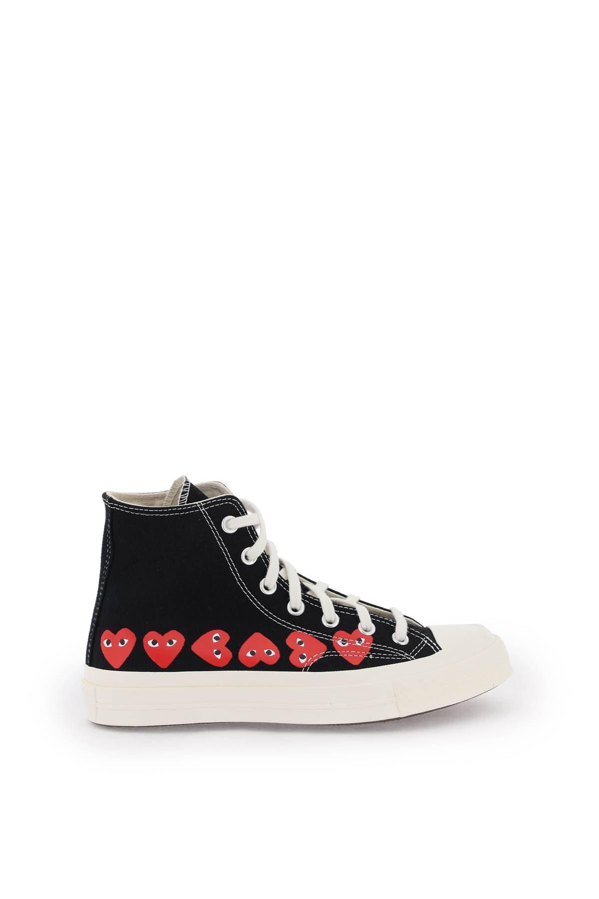 Comme des Garcons Play Multi Heart Converse x Comme des Garçons Play Hi Top Sneakers - Stylish Unisex Fashion Shoes for Streetwear & Casual Outfits
