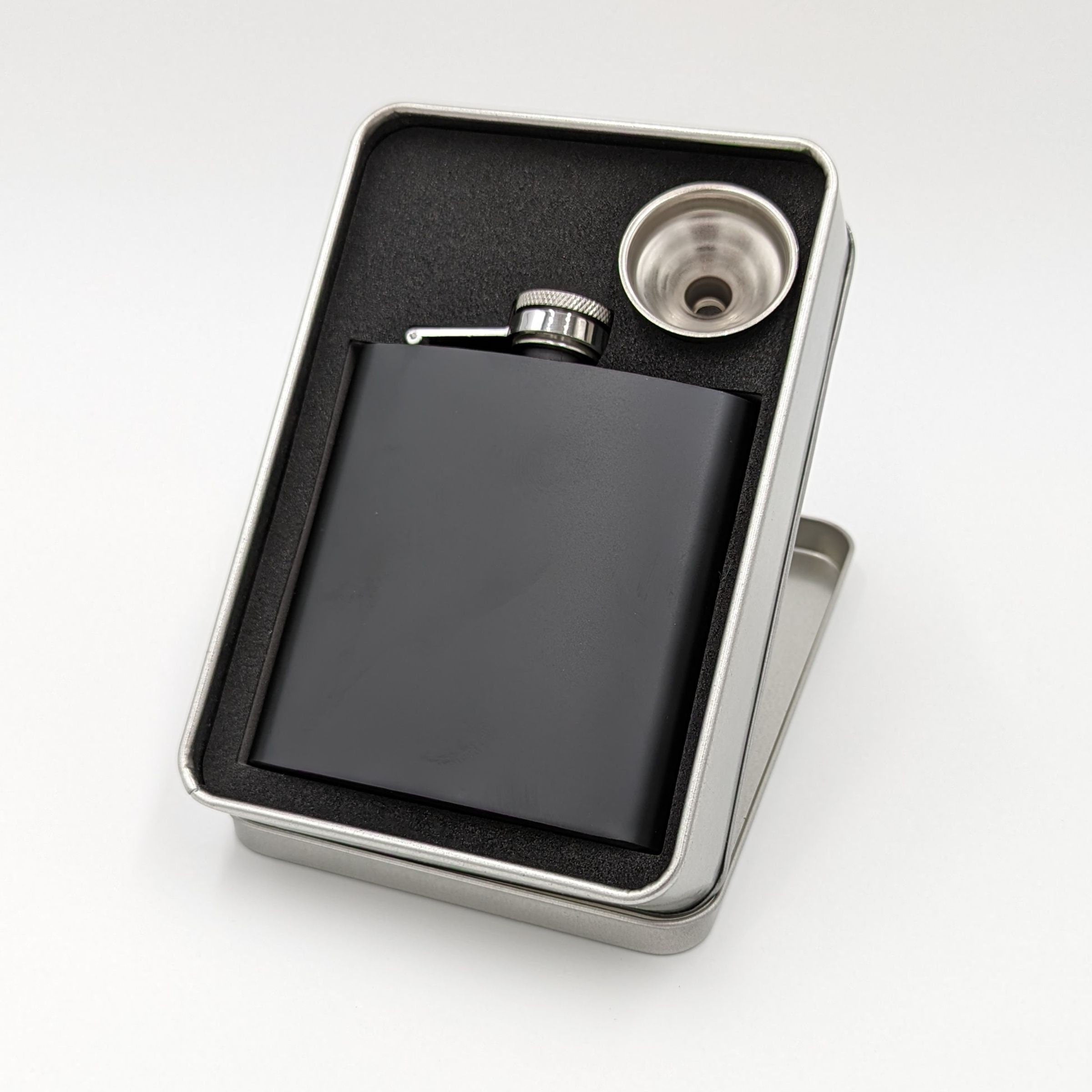 Personalized No.1 Dad Engraved Black Metal Hip Flask 6oz - Perfect Gift for Father's Day, Birthday & Special Occasions