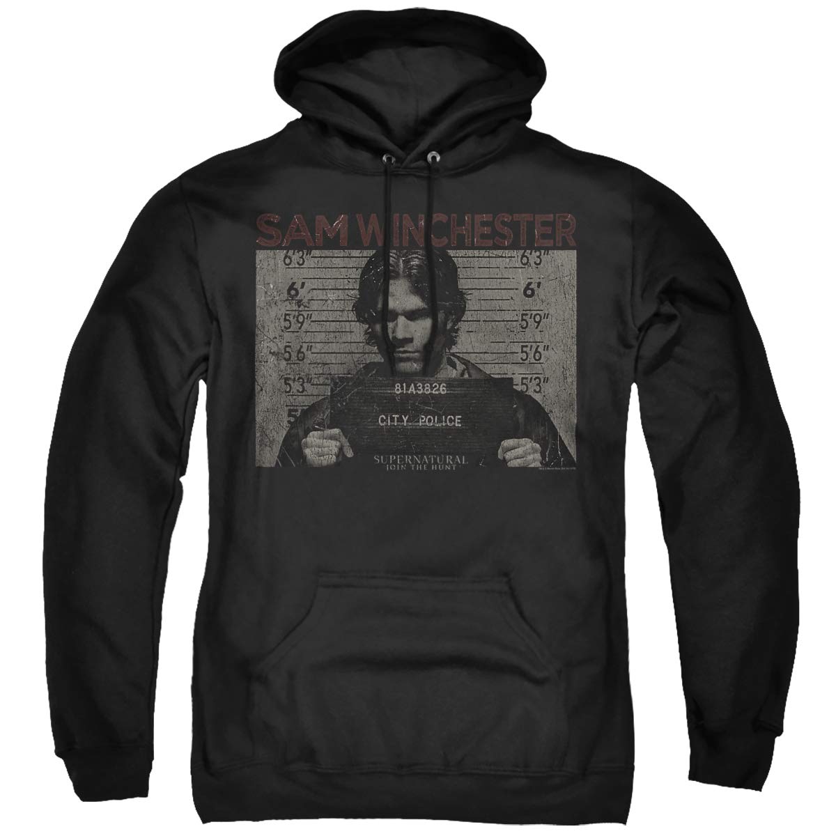 Supernatural Sam Mug Shot Unisex Hoodie for Men & Women - Cozy Pullover Sweatshirt for Casual Wear, TV Show Fans, and Gift Giving