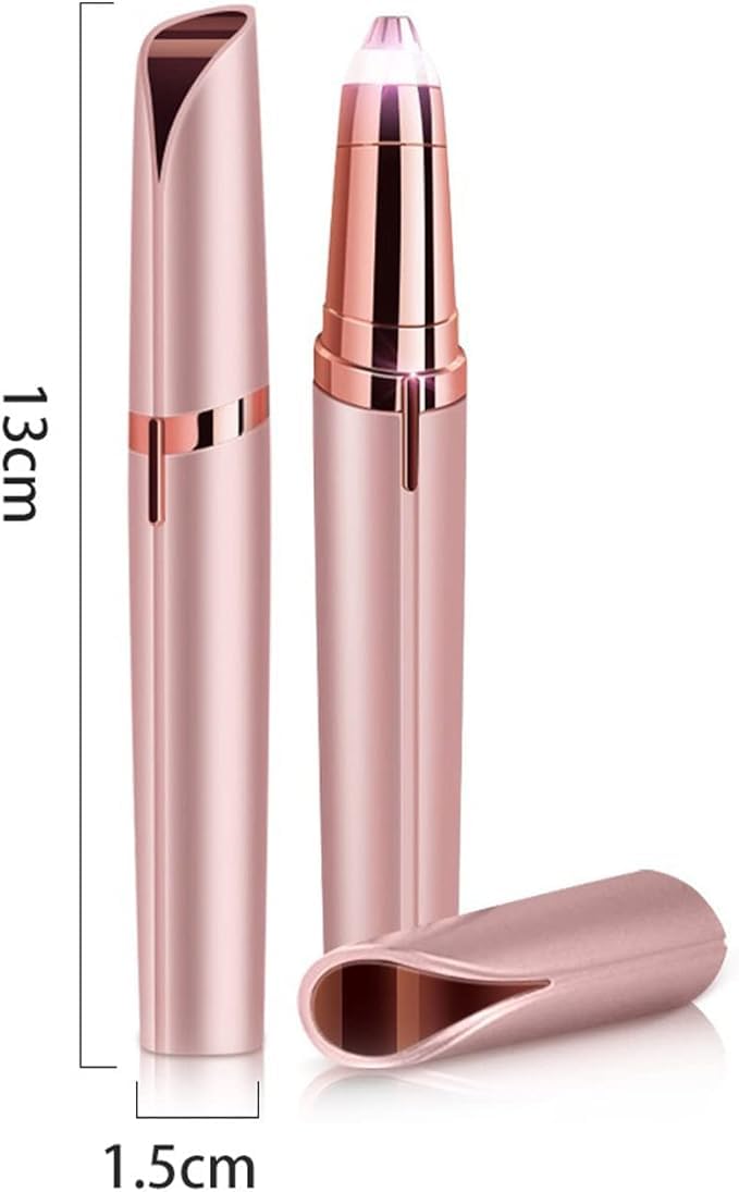 Rechargeable Electric Eyebrow Trimmer for Women - Painless Eyebrow Epilator & Facial Hair Remover with LED Light, Portable Brows Shaper for Eyebrow Grooming, Nose Hair Removal - Perfect for Home Use, Travel & Salon Treatments
