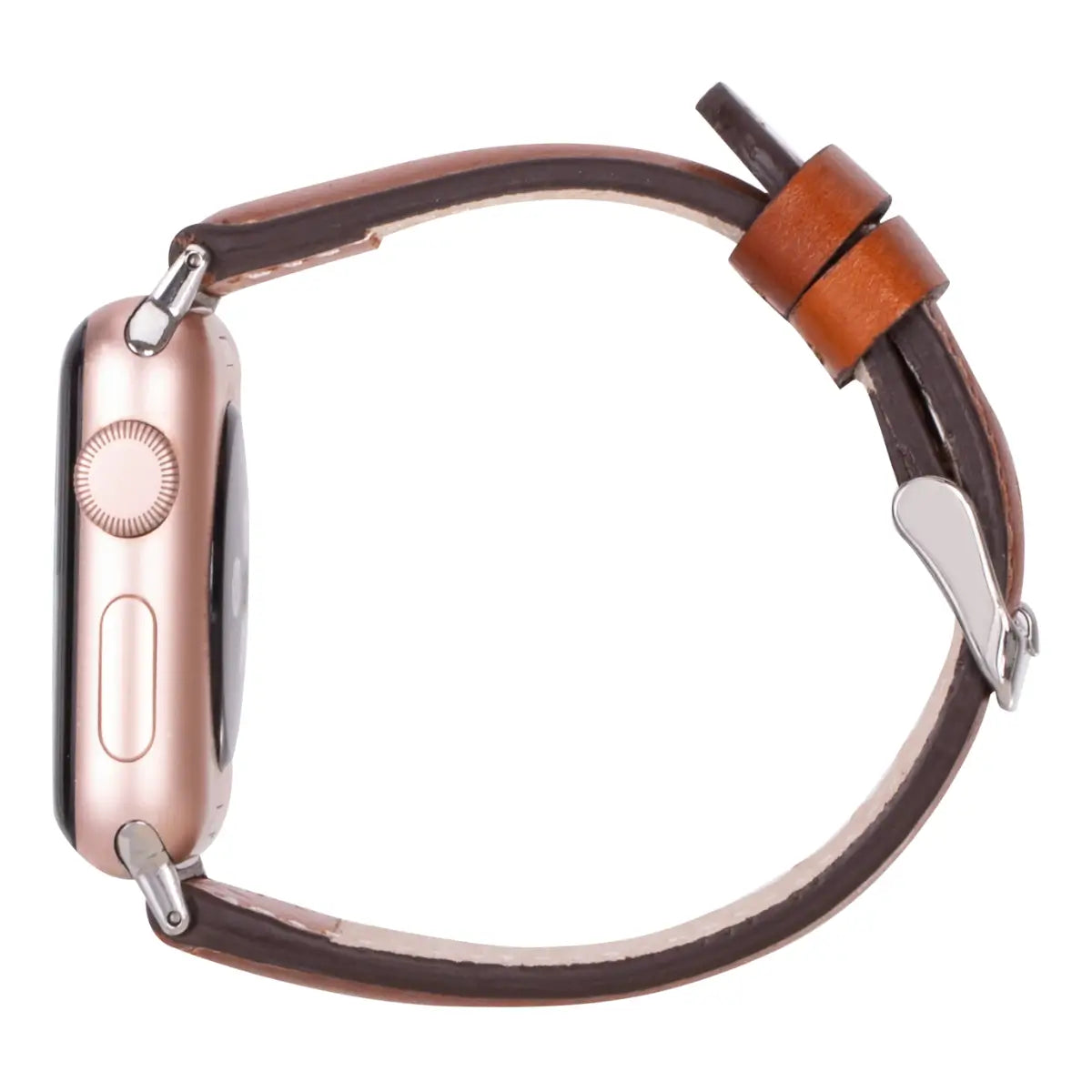 Premium Burnished Tan Leather Slim Apple Watch Band - Stylish & Comfortable for Everyday Wear, Workouts & Business Meetings