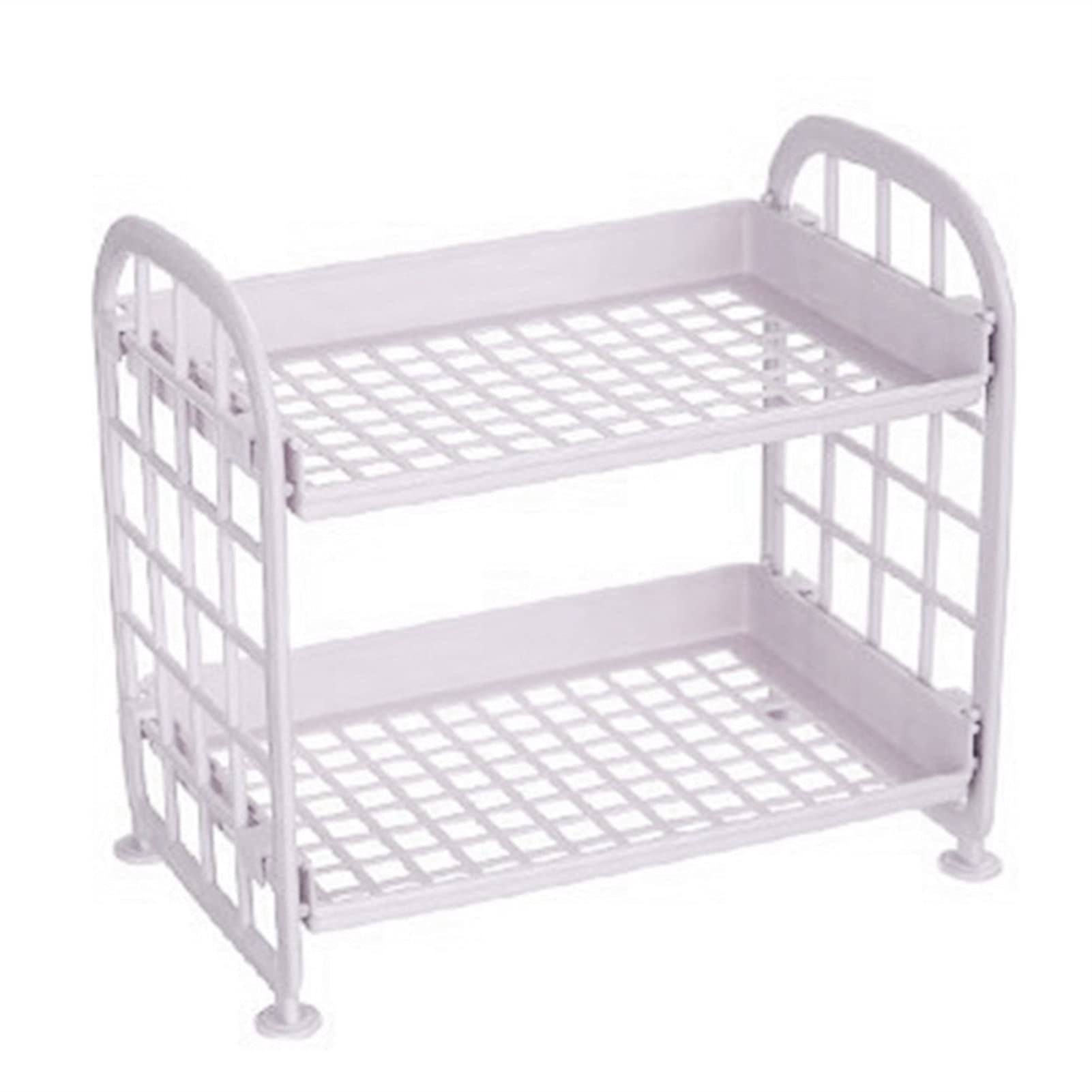 2-Tier Floating Shelf - Double Layer Hollow Plastic Shelf for Bathroom & Cosmetics Organizer, Towel Holder, Desktop Storage Rack - Perfect for Bathroom Organization & Small Space Storage
