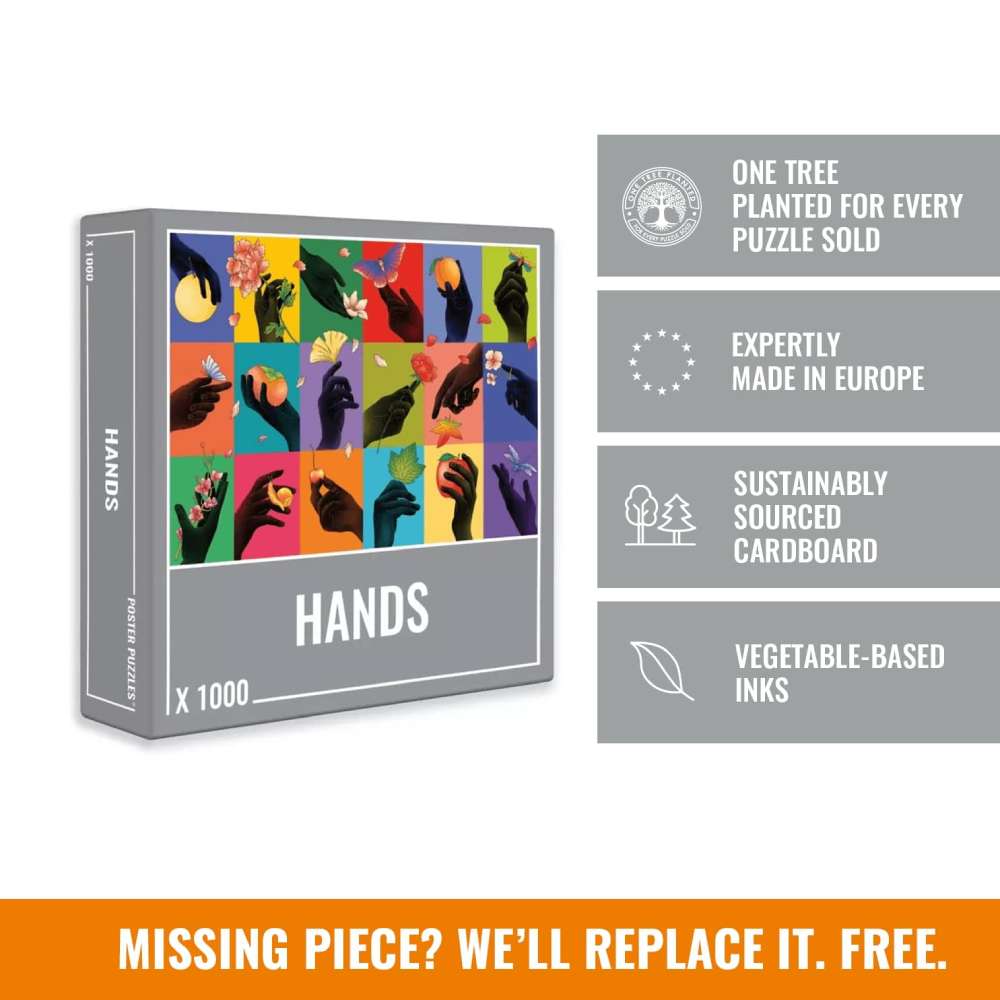 1000 Piece Hands Jigsaw Puzzle for Adults - Challenging Art Puzzle for Family Game Night & Home Decor