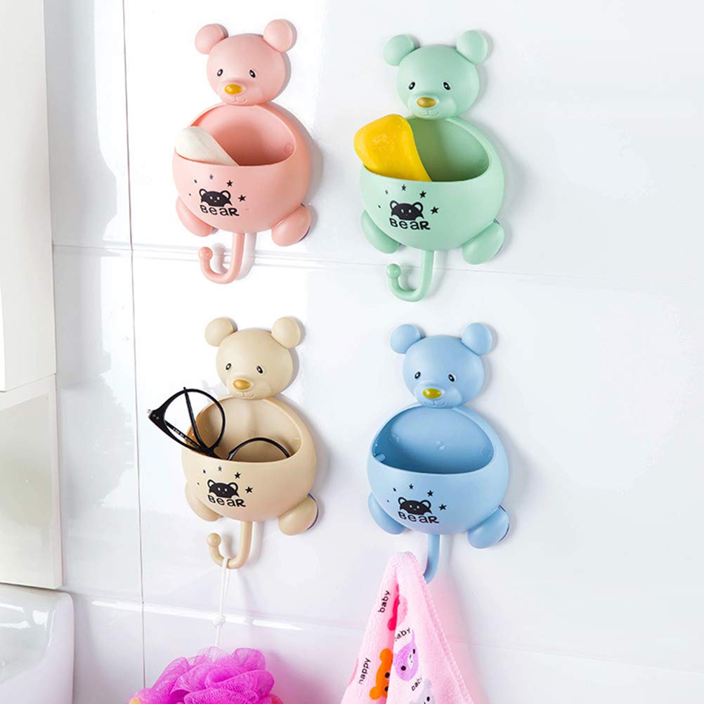 2-Pack Multifunctional Suction Cup Bathroom Storage Shelves - Toothbrush Holder, Toothpaste Rack & Cup Organizer - Space-Saving Wall Mount for Small Bathrooms, Kitchens, Dorm Rooms (White)