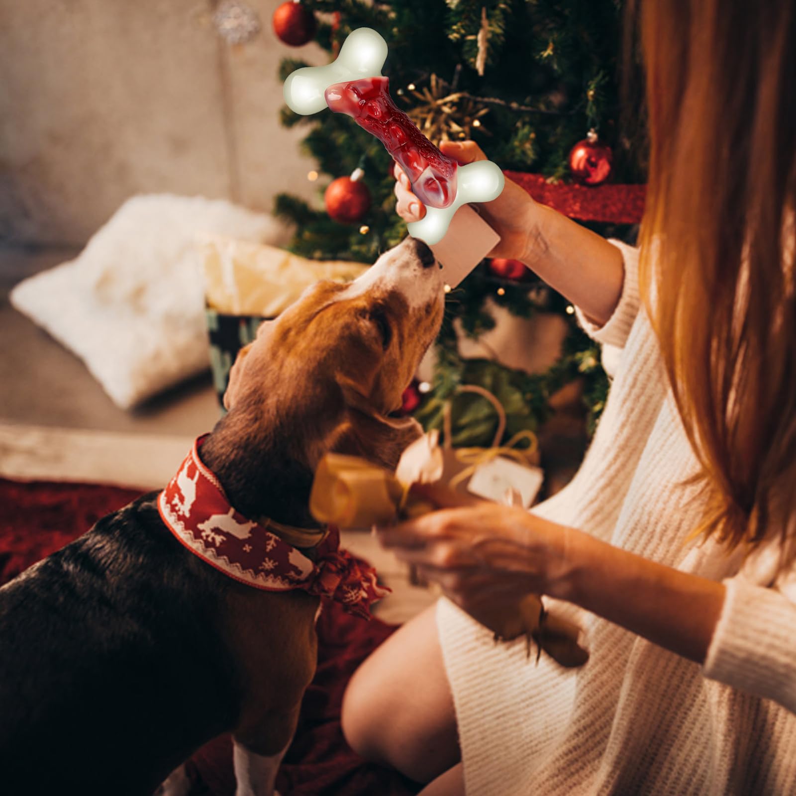 Durable Dog Toys for Aggressive Chewers - Strong, Long-Lasting Chew Bones for Large Dogs - Perfect for Boredom Relief & Dental Health - Great for Indoor/Outdoor Playtime & Training Sessions