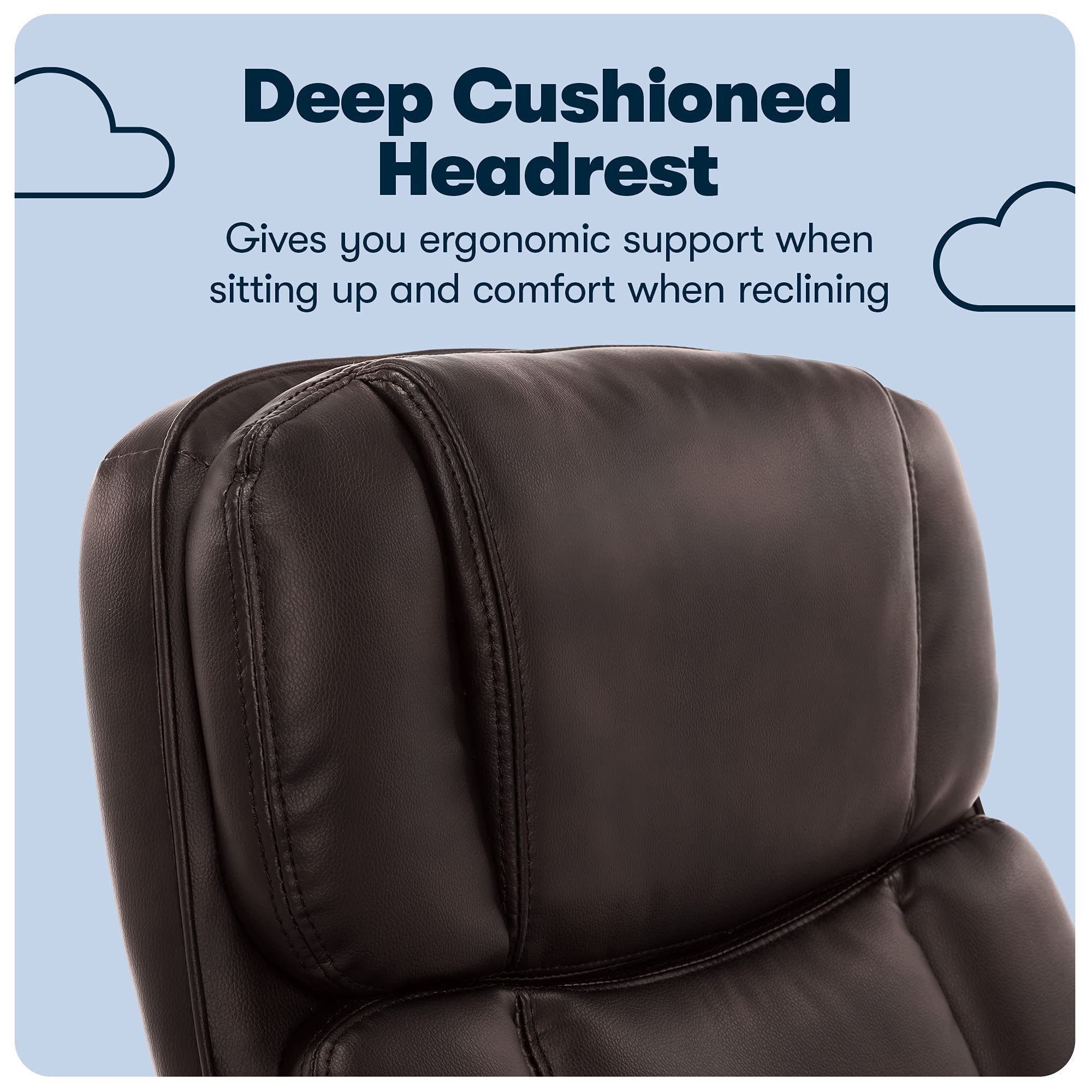 Serta Fairbanks Big and Tall High Back Executive Office Chair - Ergonomic Gaming Computer Chair with Layered Body Pillows & Contoured Lumbar Support (Brown) | Perfect for Home Office, Gaming Setup & Workspace Comfort