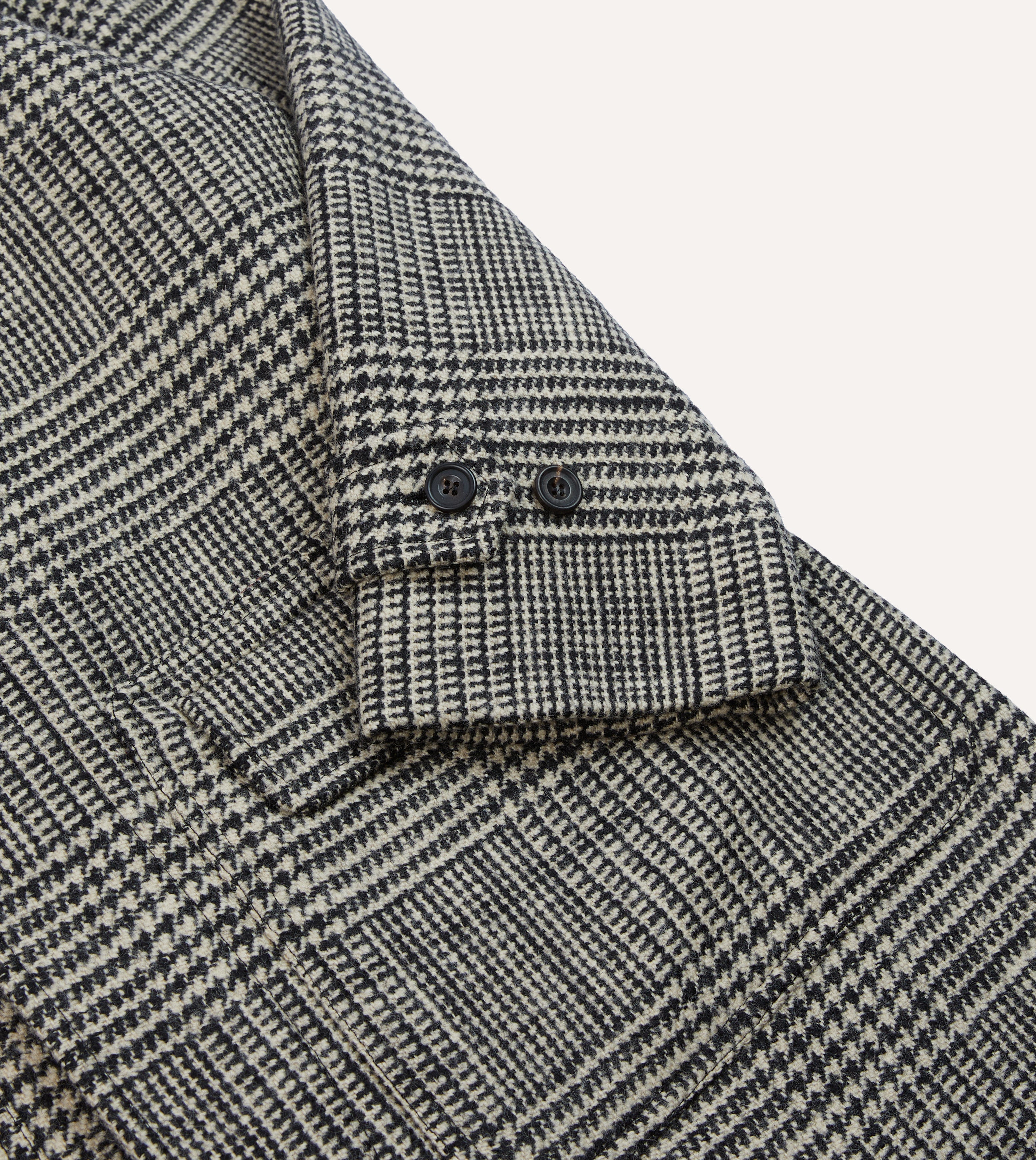 Men's Grey Prince of Wales Check Wool Raglan Coat - Classic Winter Overcoat for Business & Formal Occasions