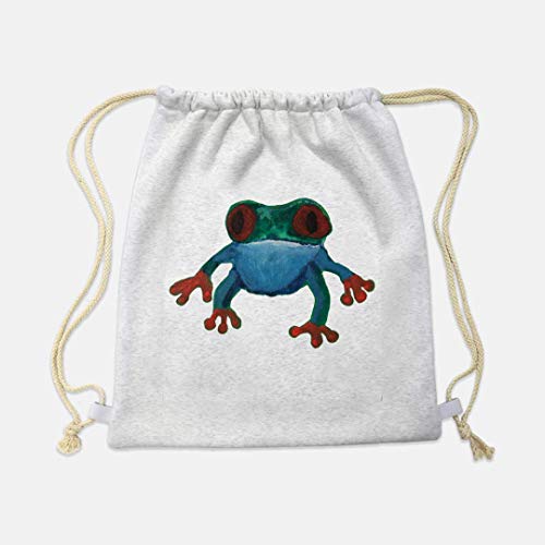 Unisex Amazonian Tree Frog Sweatshirt Backpack - Lightweight Drawstring Bag for School, Gym & Travel - Perfect Book Bag & Sports Accessory for Men & Women