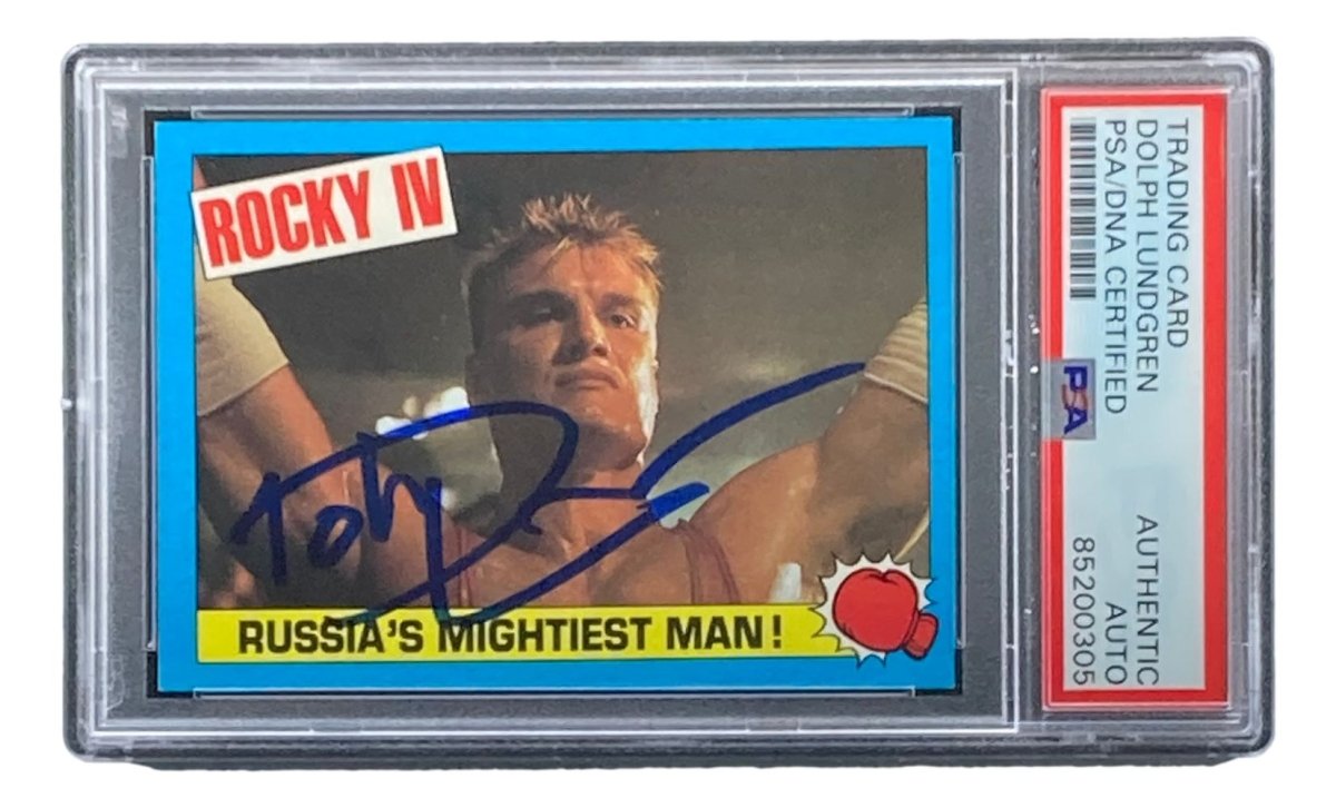 Dolph Lundgren Autographed 1985 Topps #31 Rocky IV Ivan Drago Trading Card - PSA/DNA Certified - Collectible Memorabilia for Movie Fans & Sports Card Collectors