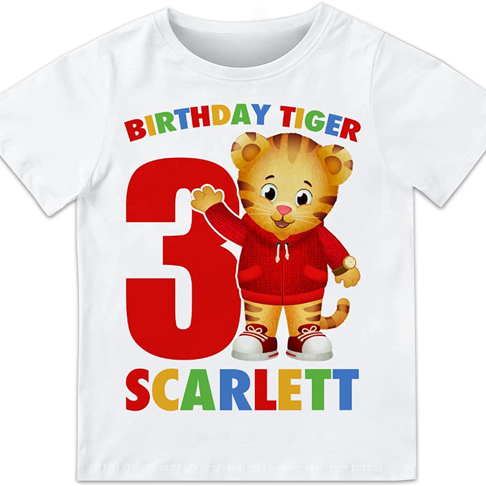 Tiger Birthday T-Shirt for Kids & Adults - Cute Tiger Theme Party Shirts for Matching Family Outfits, Birthday Celebrations & Special Events