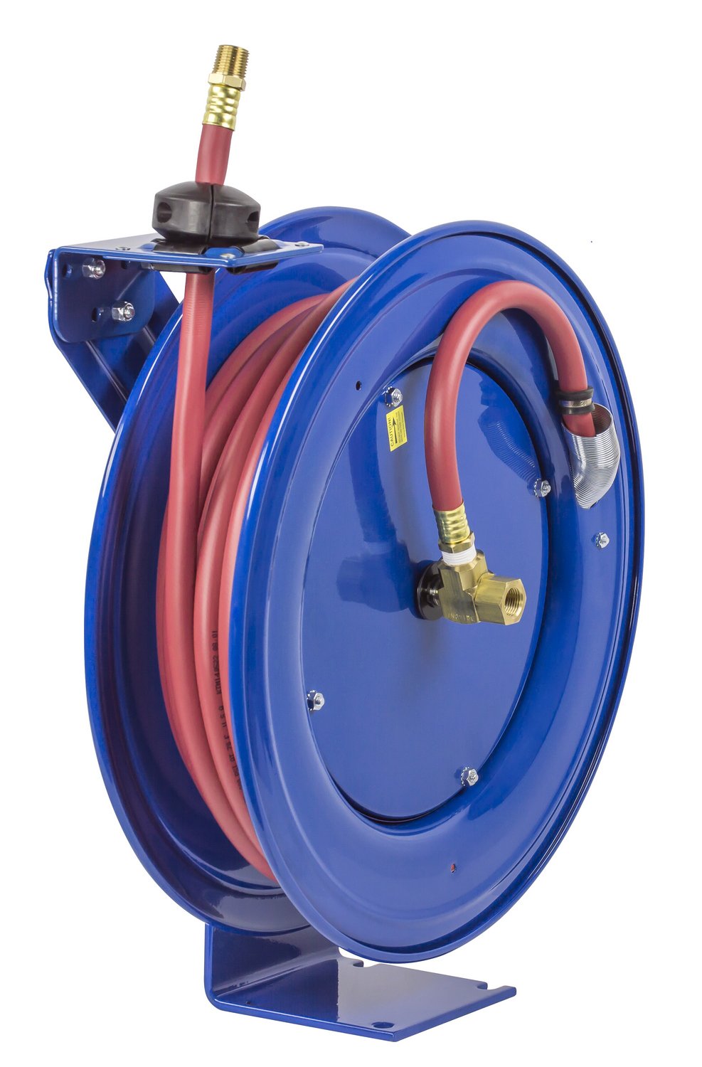 Heavy-Duty Self-Retracting Air Water Hose Reel 1/2 Inch ID 50 Feet - Ideal for Industrial Workshops, Car Washes, and Construction Sites