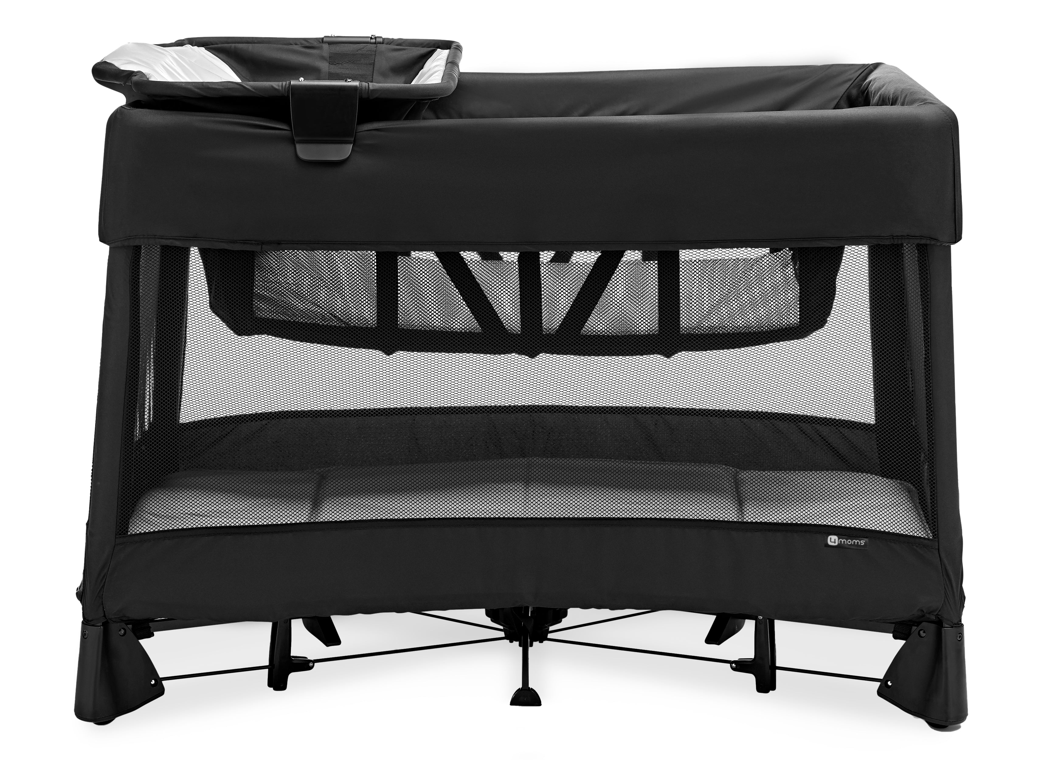 4moms Breeze Plus Playard with Bassinet & Changing Station - Portable Baby Playpen for Travel, Nursery, and Daycare Use