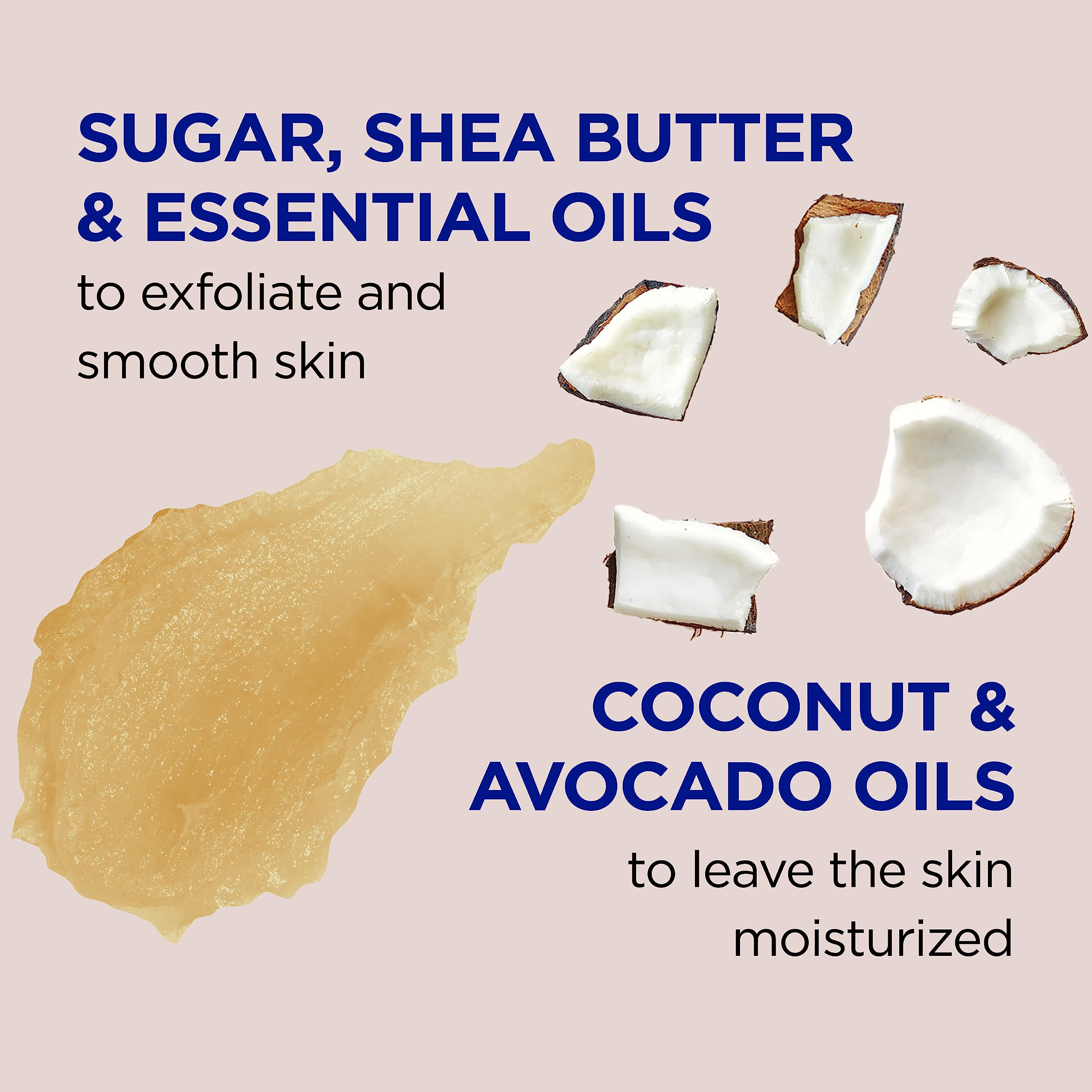 Dr Teal's Shea Sugar Body Scrub with Coconut Oil & Essential Oils - Exfoliating & Moisturizing for Soft Skin - 18.9oz (538g) - Perfect for Spa Day, Dry Skin Care & Relaxing Bath Time