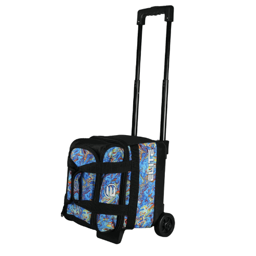 ELITE Basic Single Roller Bowling Bag - Blue Swirl Design for Men & Women | Perfect for League Play, Tournaments & Practice Sessions