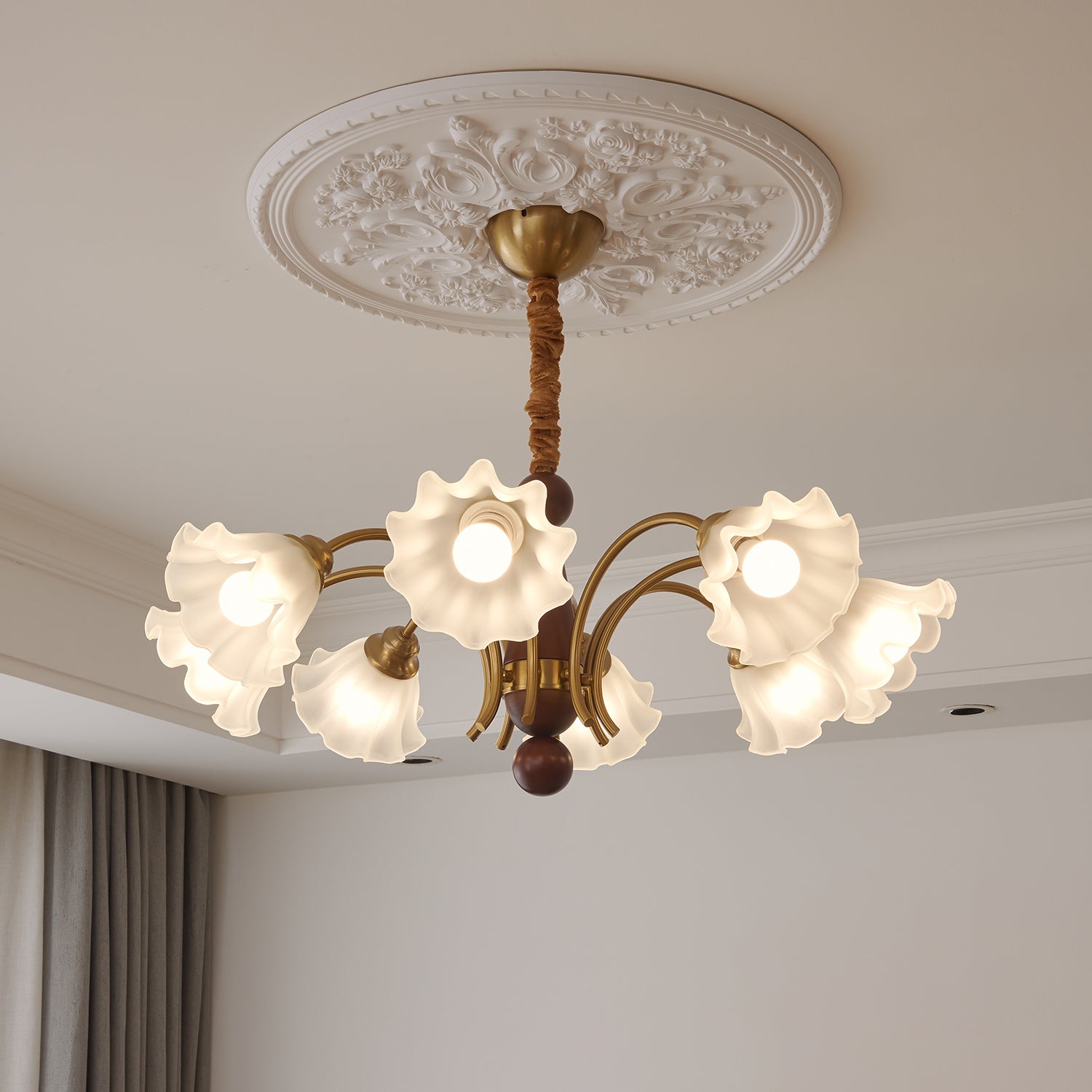 Bloomcrest Crystal Chandelier - Elegant Modern Ceiling Light Fixture for Dining Room, Living Room & Bedroom | Perfect for Home Decor & Wedding Venues