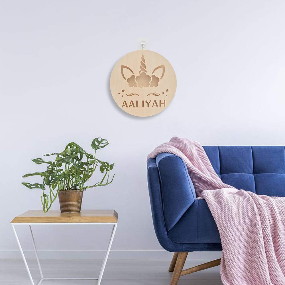 Custom Personalized Unicorn Night Light - Engraved Wooden Wall Decor with Your Name, Unique Gift for Women, Girls, Men, Kids & Baby - Perfect for Bedroom, Nursery, Birthday Party & Home Decor