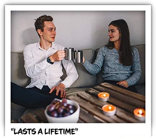 VISAXMI® Stainless Steel Double Wall Tea & Coffee Cups - 2 Pack, Hot & Cold Insulated Travel Mugs with Stylish Design for Office, Home & Outdoor Use