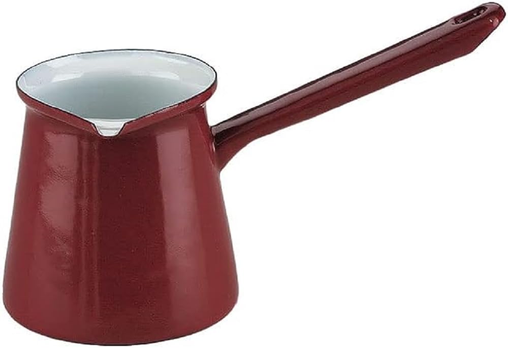 IBILI 910103 Turkish Coffee Pot 0.35L Red Stainless Steel - Traditional Stovetop Brewer for Rich Espresso & Arabic Coffee at Home